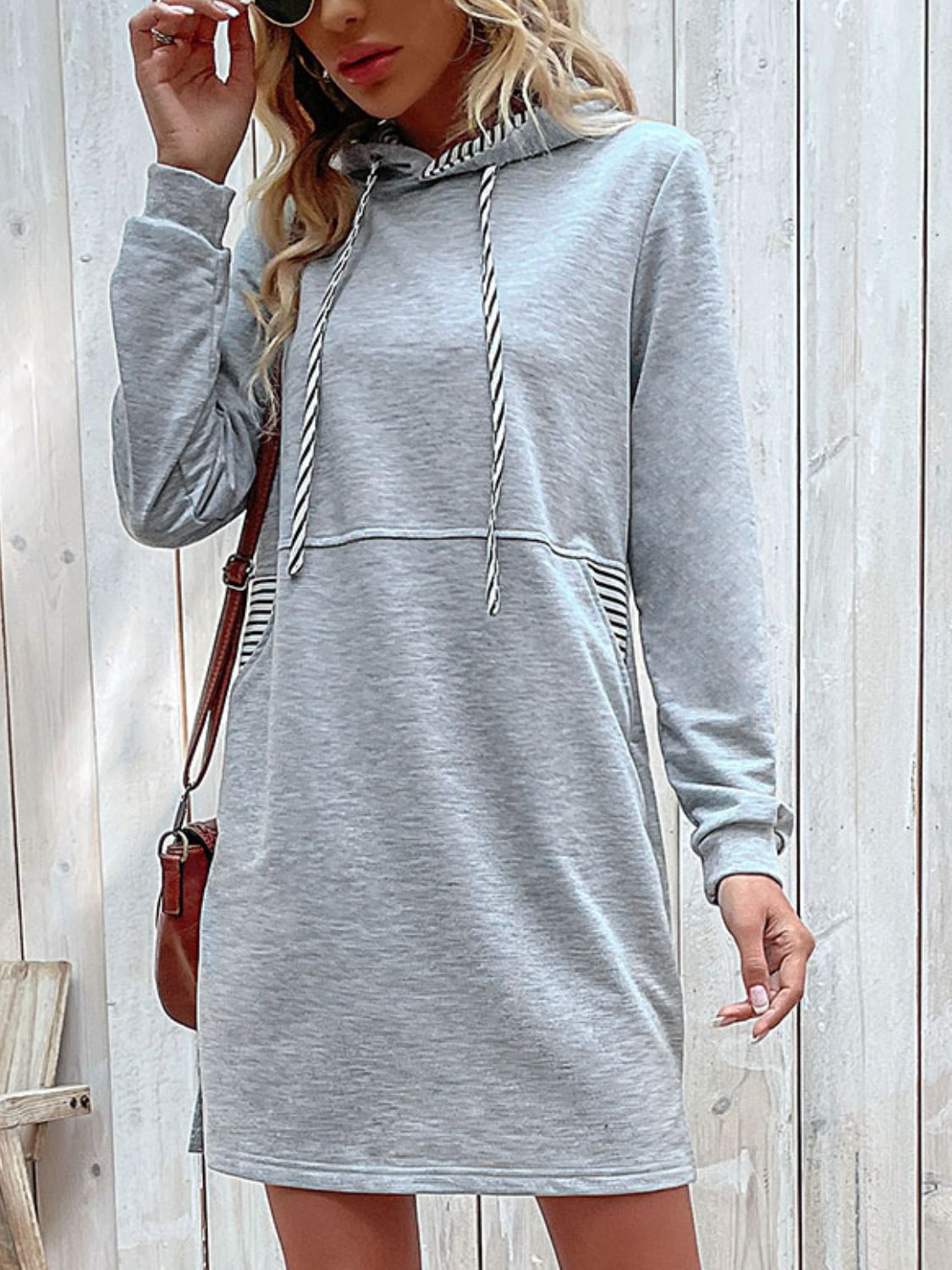 Striped Preppy Long Sleeve Hoodie by Perfee