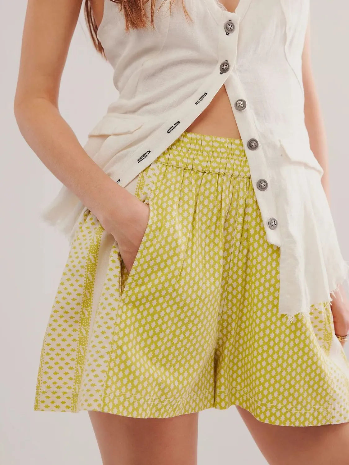 Preppy Elastic Waist Shorts for Women & Girls - Trendy Aesthetic Summer Style