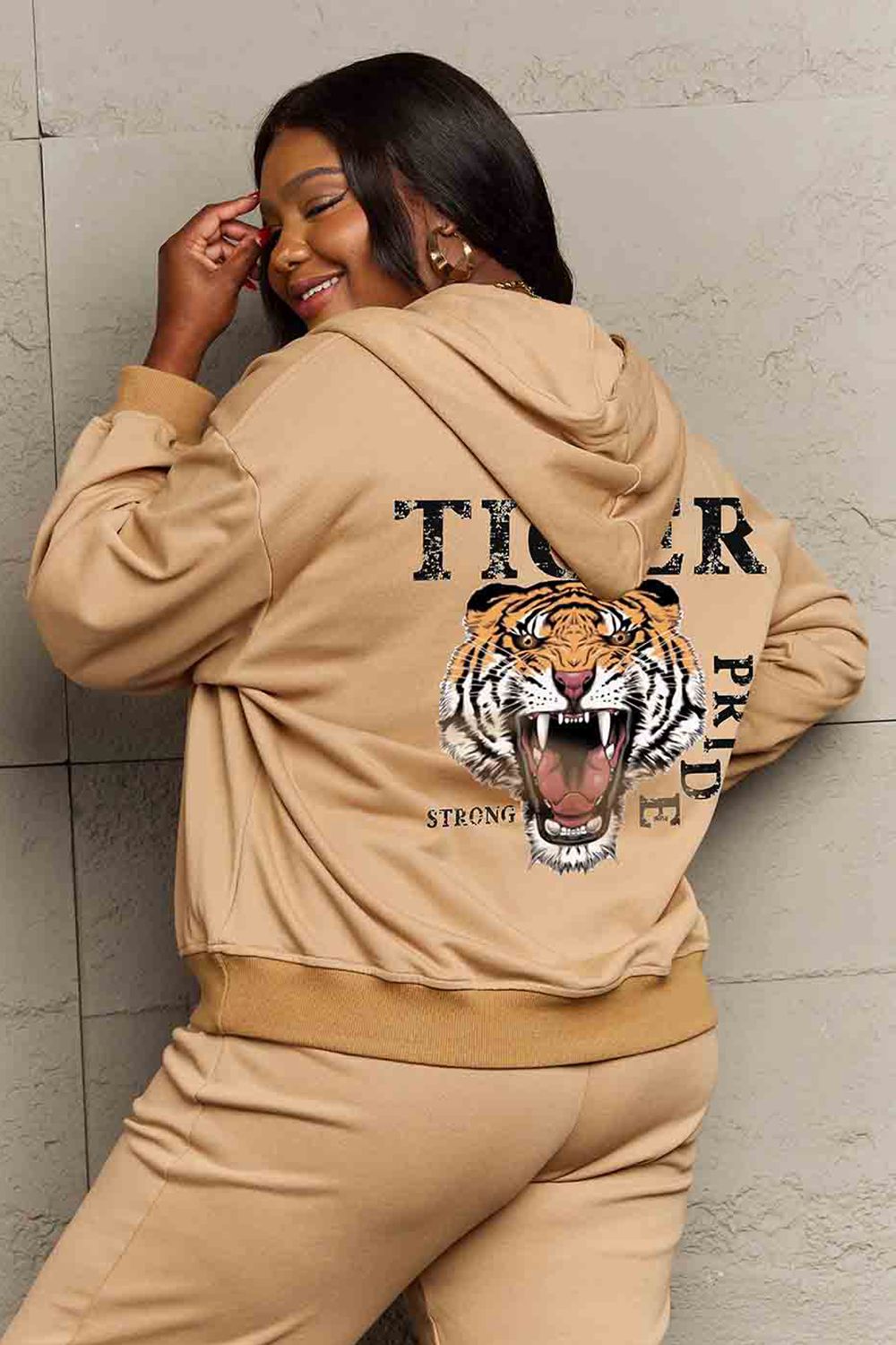 TIGER STRONG Graphic Hoodie – Preppy Bold Edition