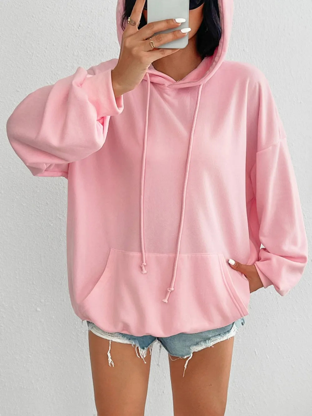Preppy Aesthetic Drawstring Long Sleeve Hoodie