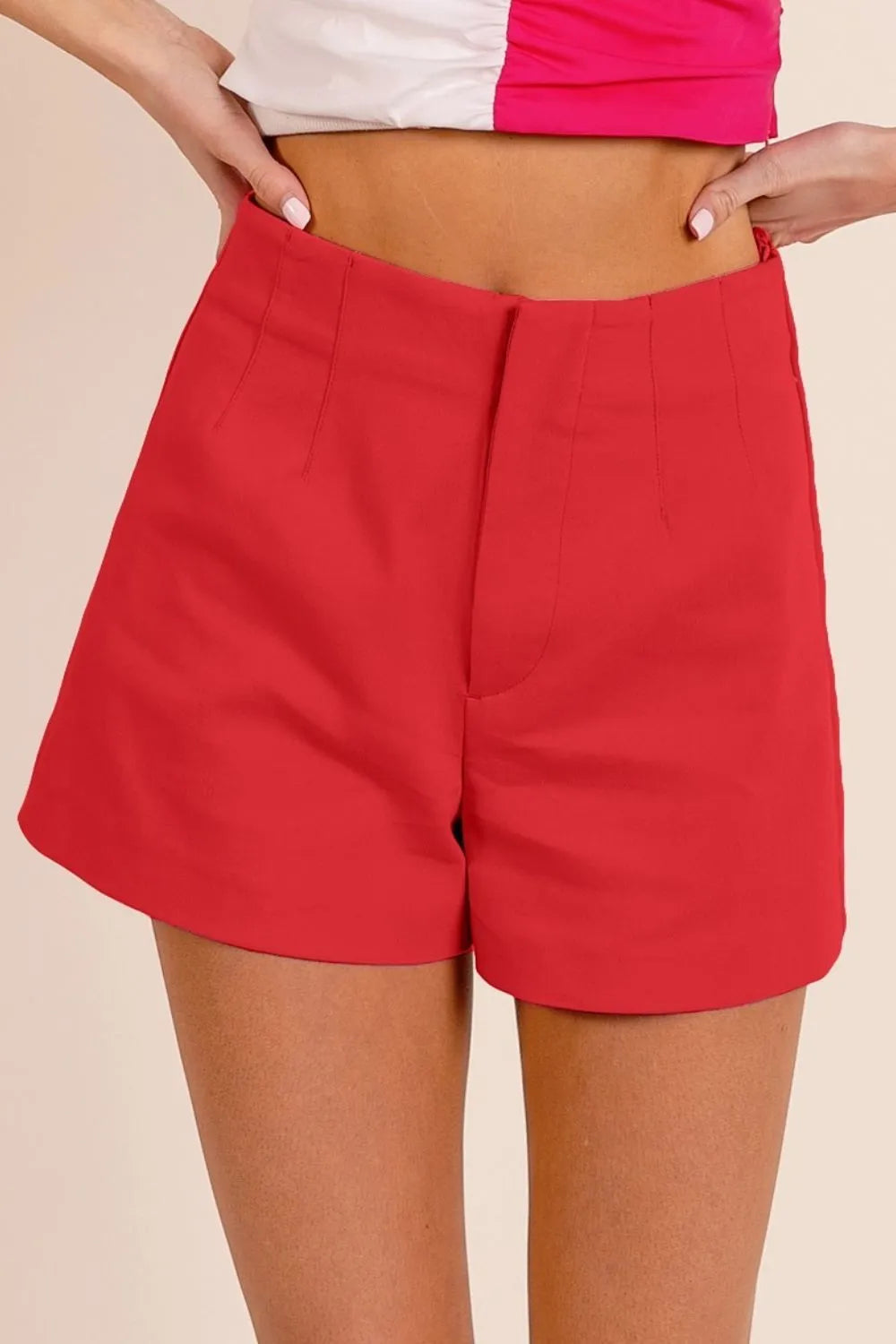 Preppy Bibi Bandless Tailored Shorts for Women & Girls - Trendy Aesthetic Summer Style