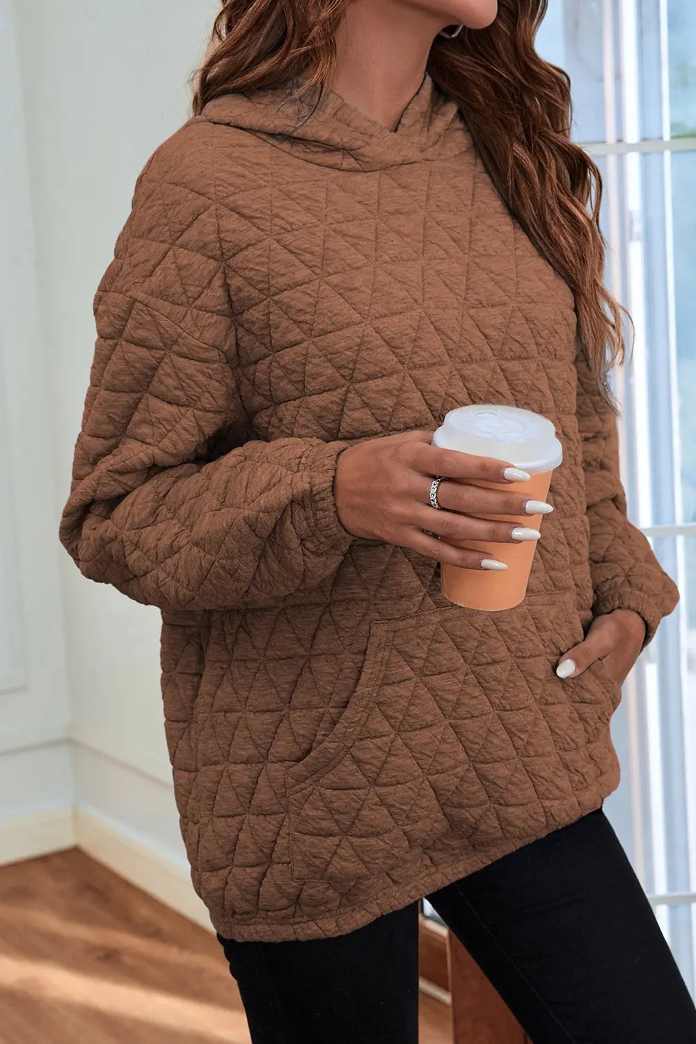 Quilted Preppy Hoodie β Long Sleeve and Pocketed