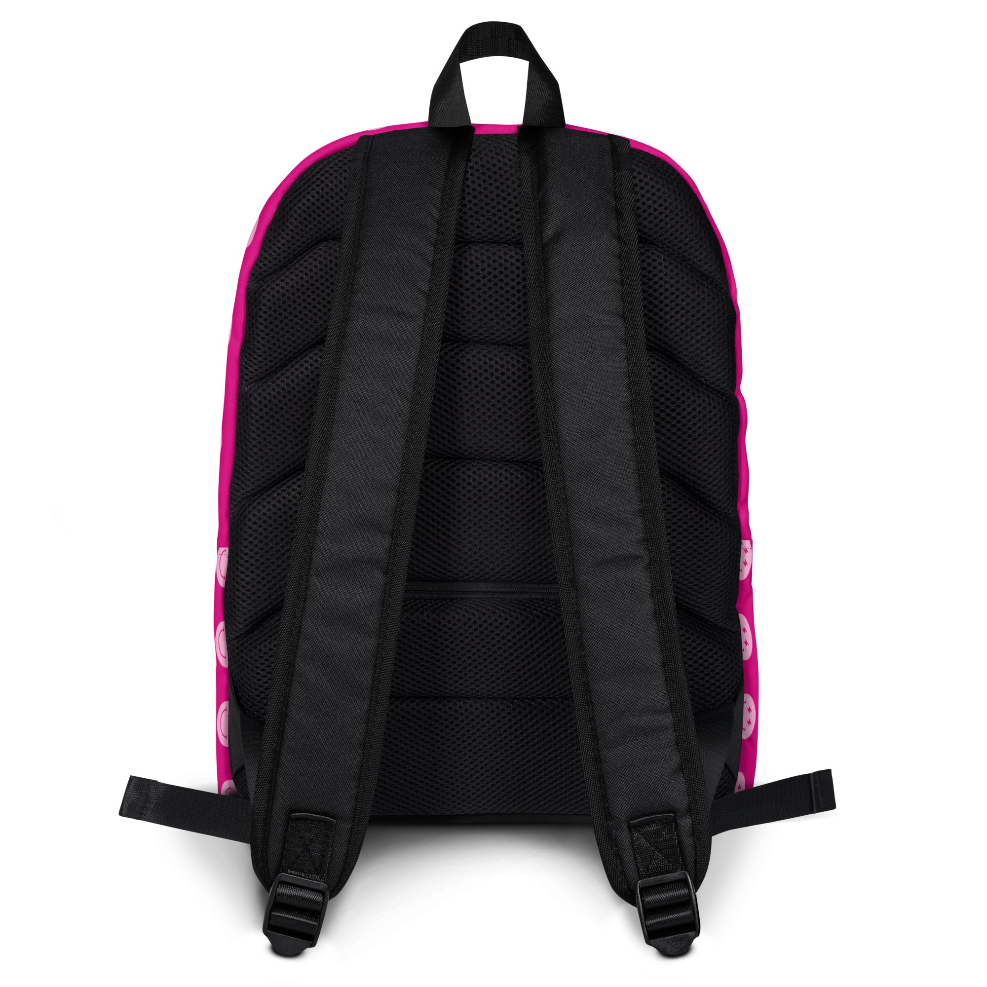 Preppy Pink Smiley Face Lightning Bolt Backpack