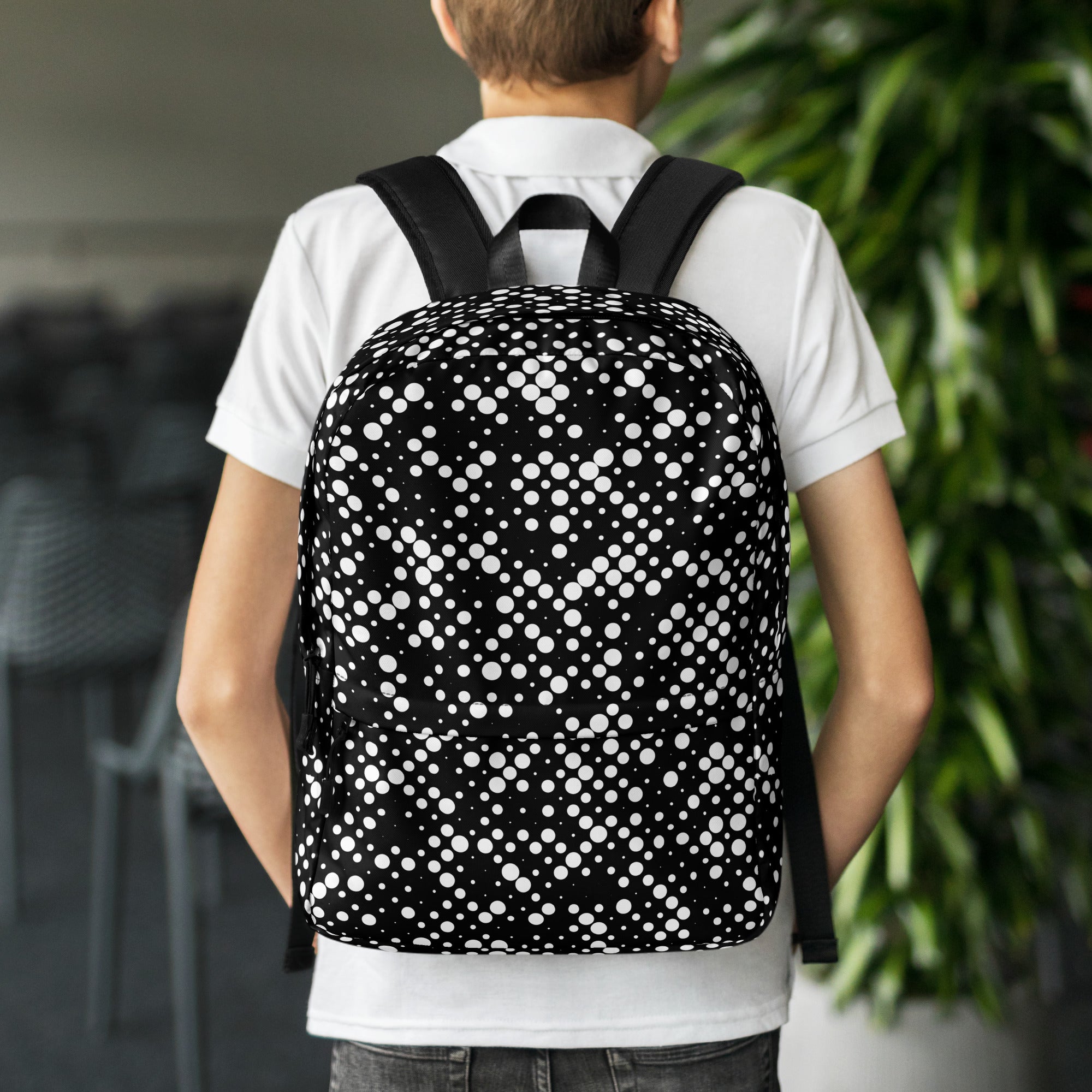 Minimal Geometrical Halftone Circle Bubbles Print Backpack