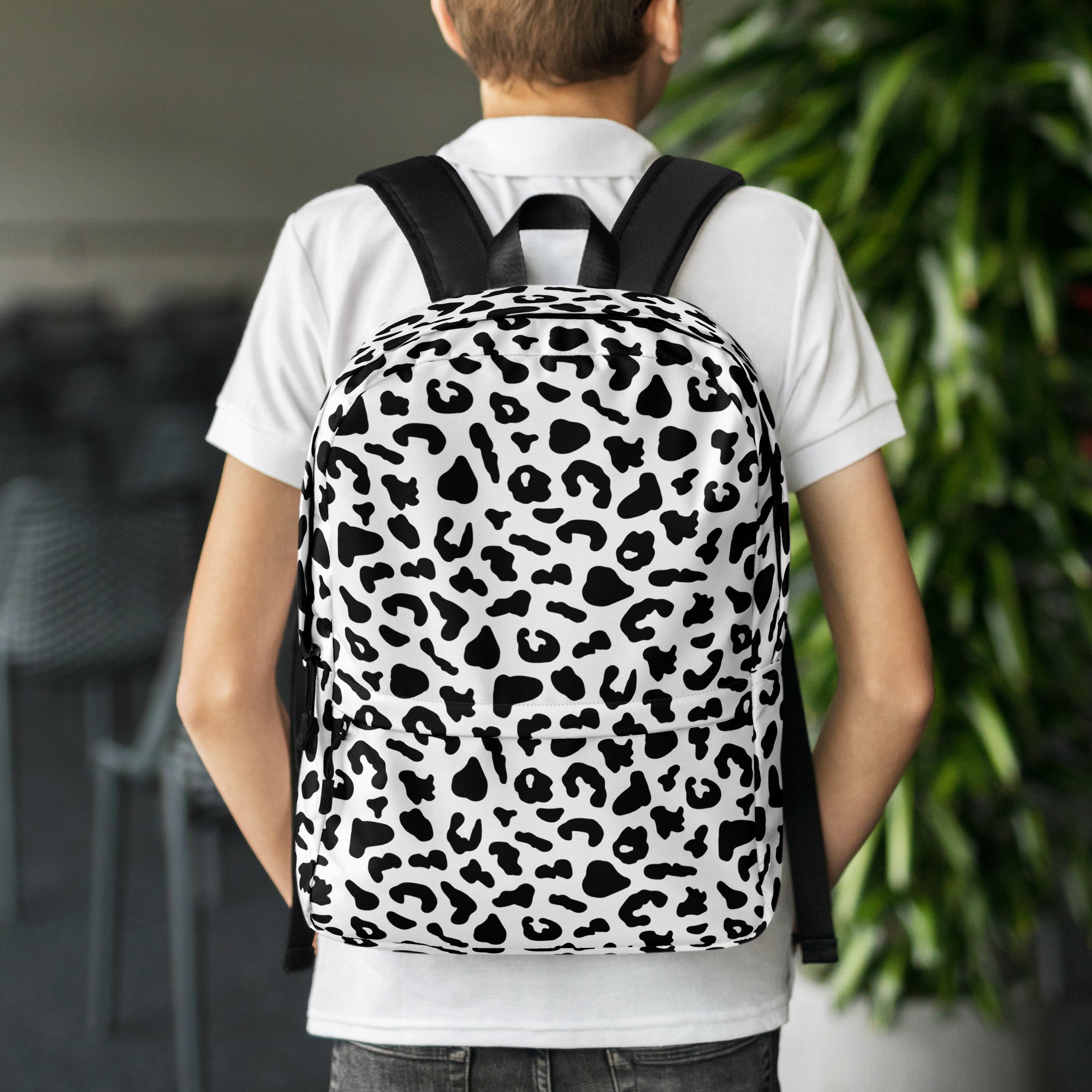 Preppy Cool Snow Leopard Print Backpack