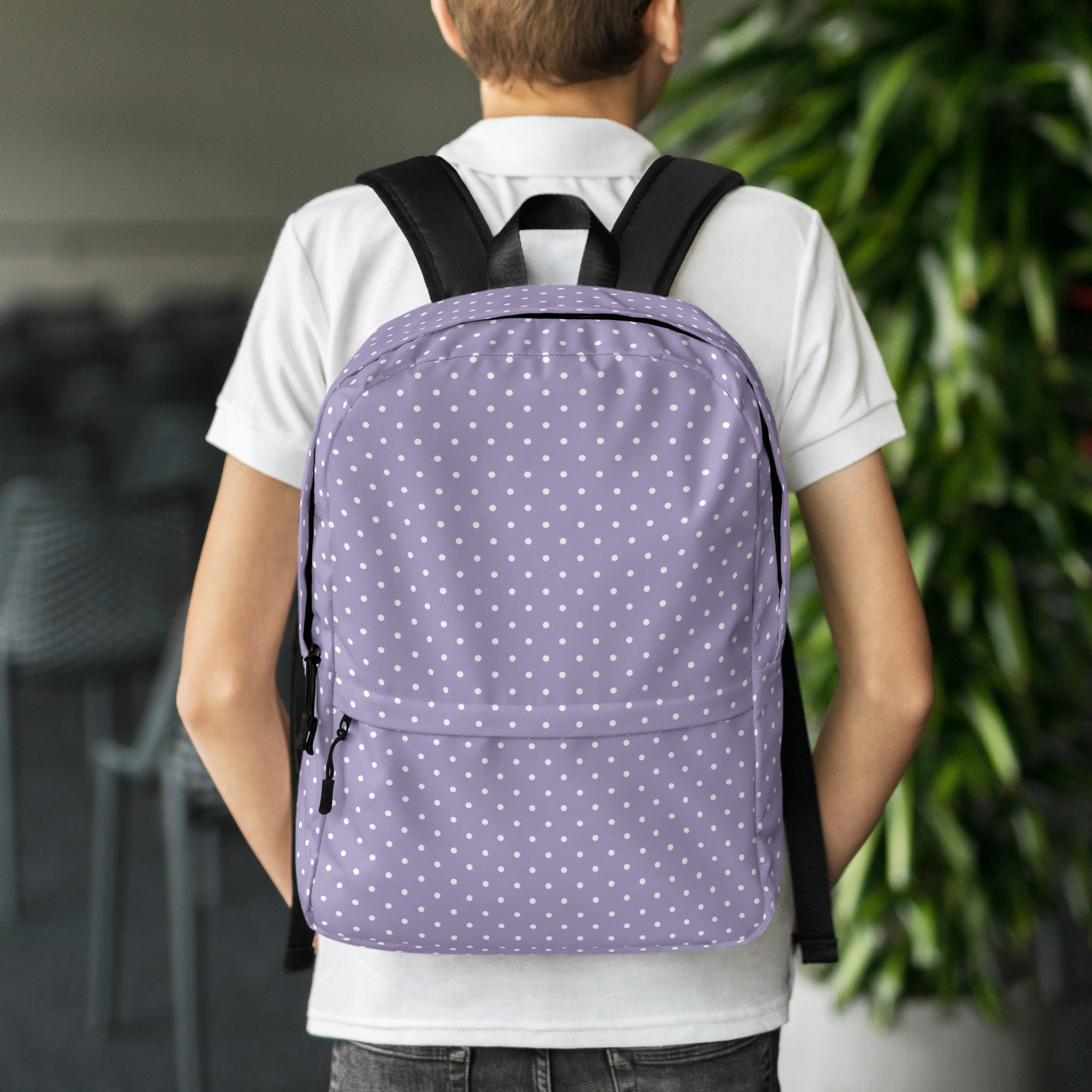 Preppy Purple Vintage Mini Polka Dot Aesthetic Backpack