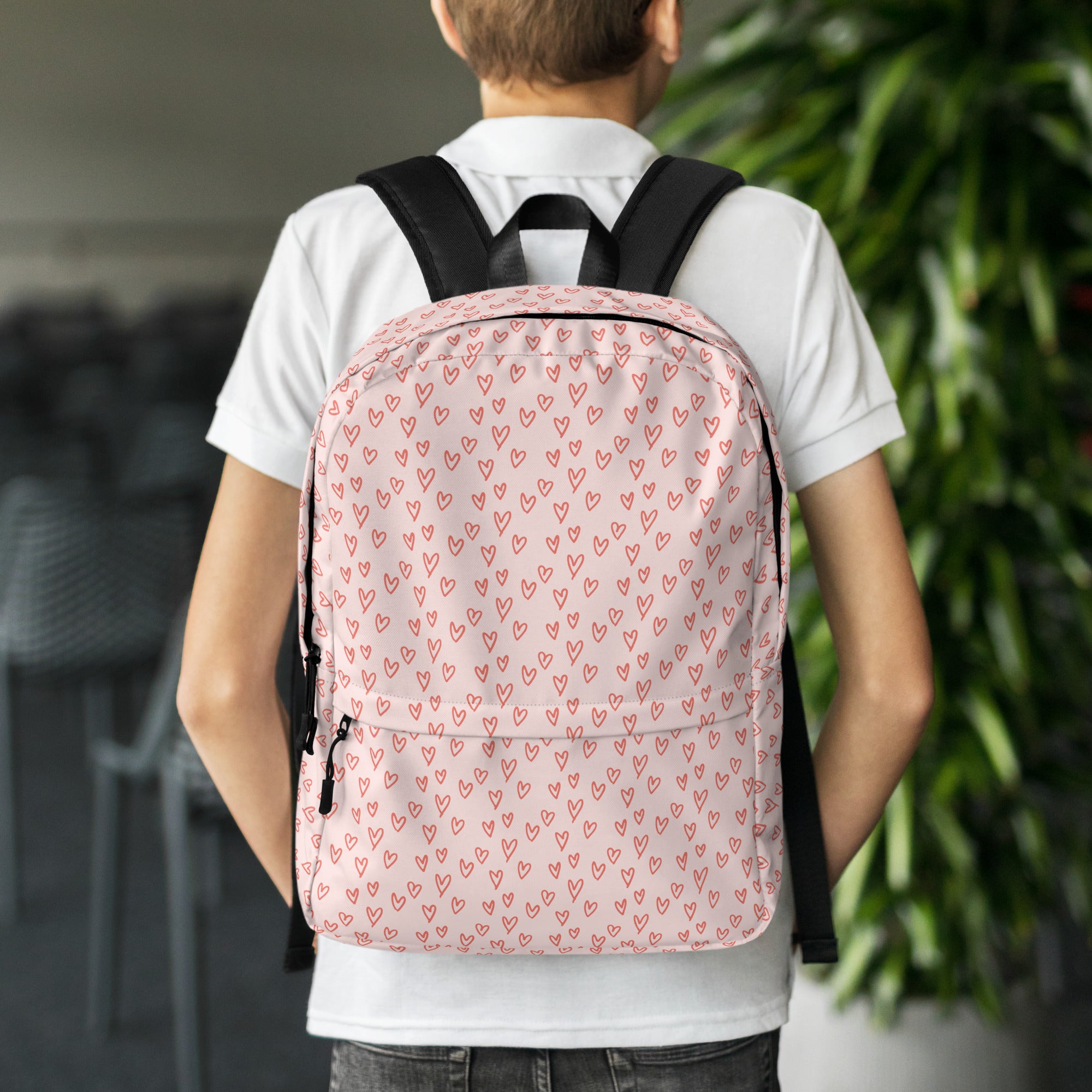 Preppy Cute Pink Little Hearts Valentines Backpack