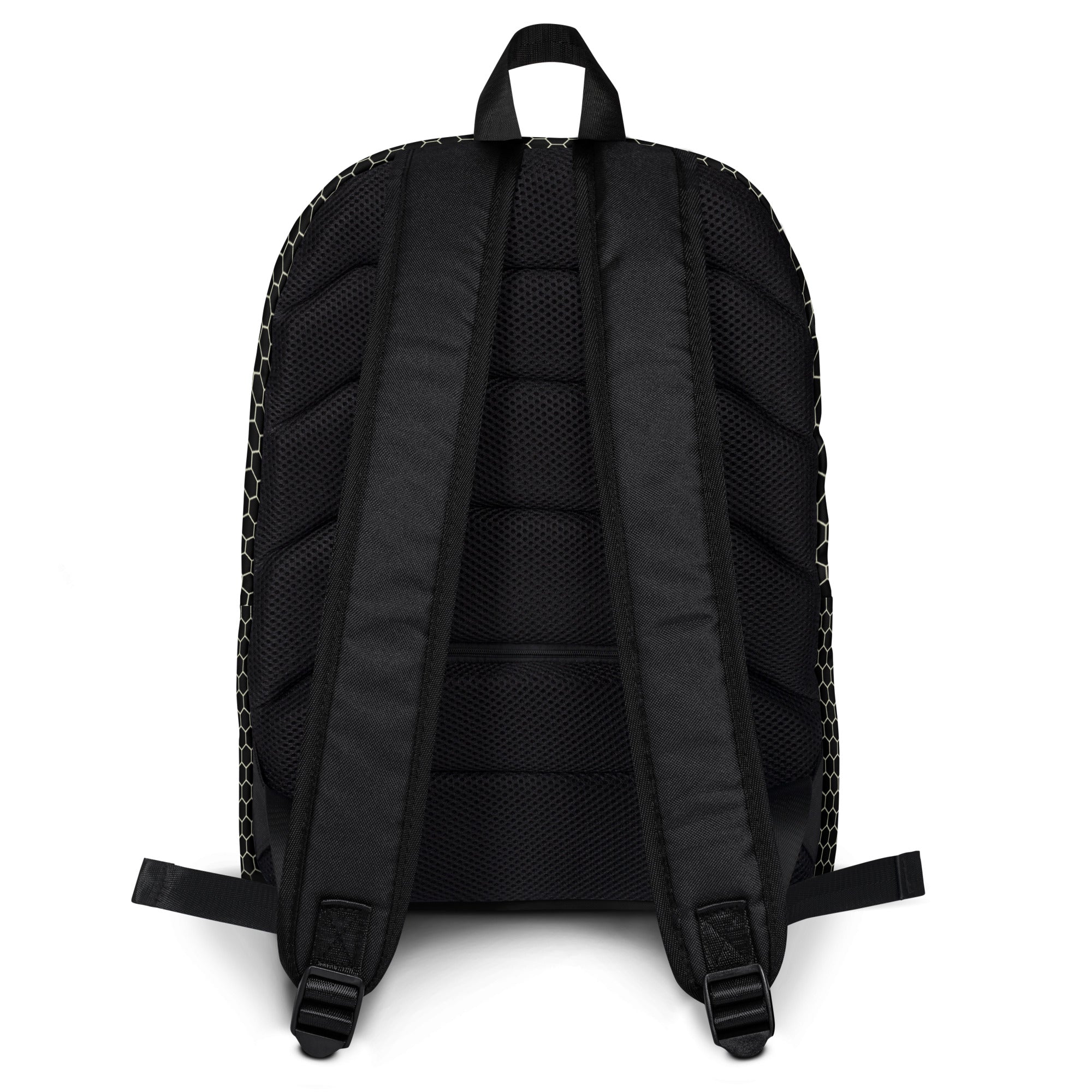 Trendy Beehive Honeycomb Black Hexagon Geometric Backpack