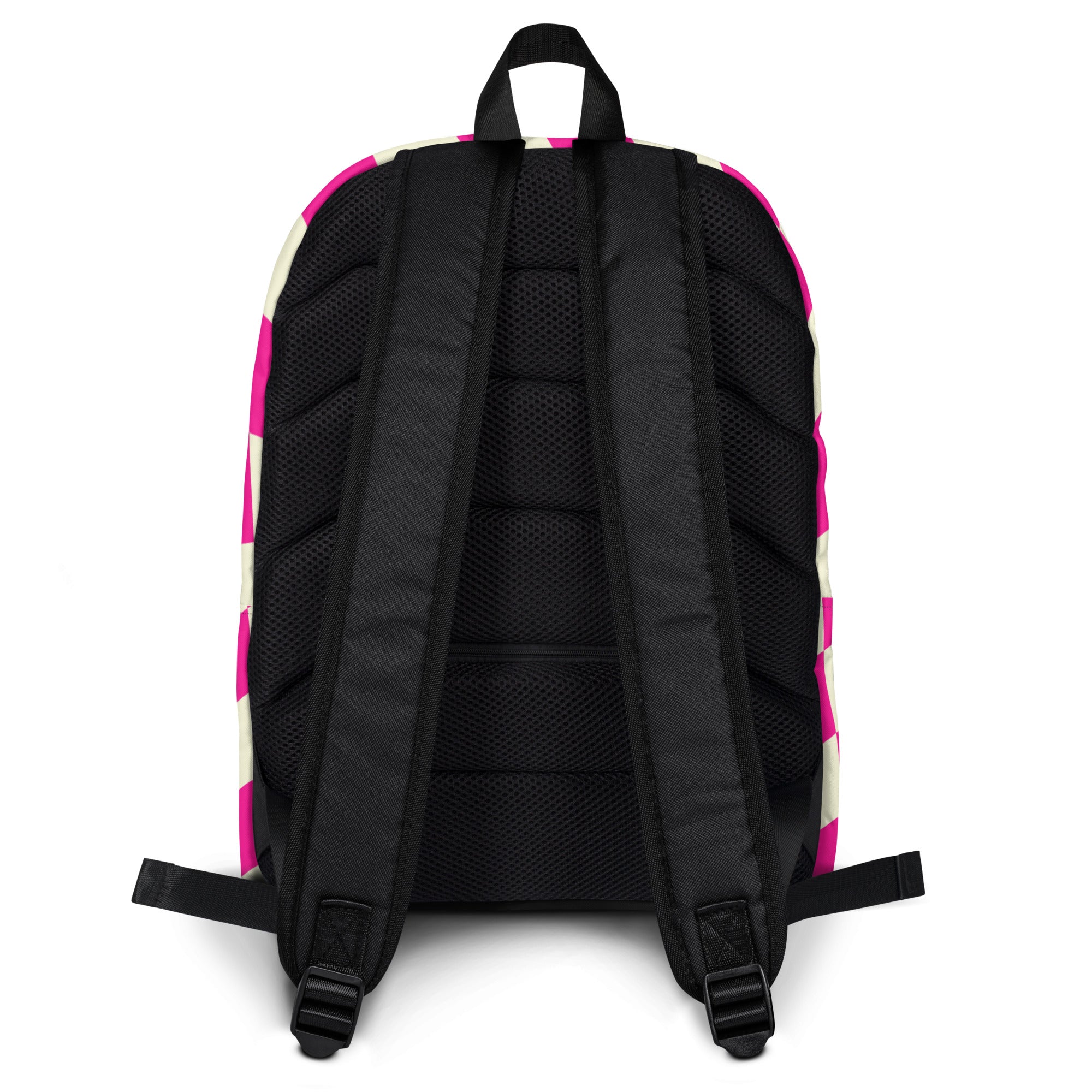 Preppy Style Pink Checkered School Backpack