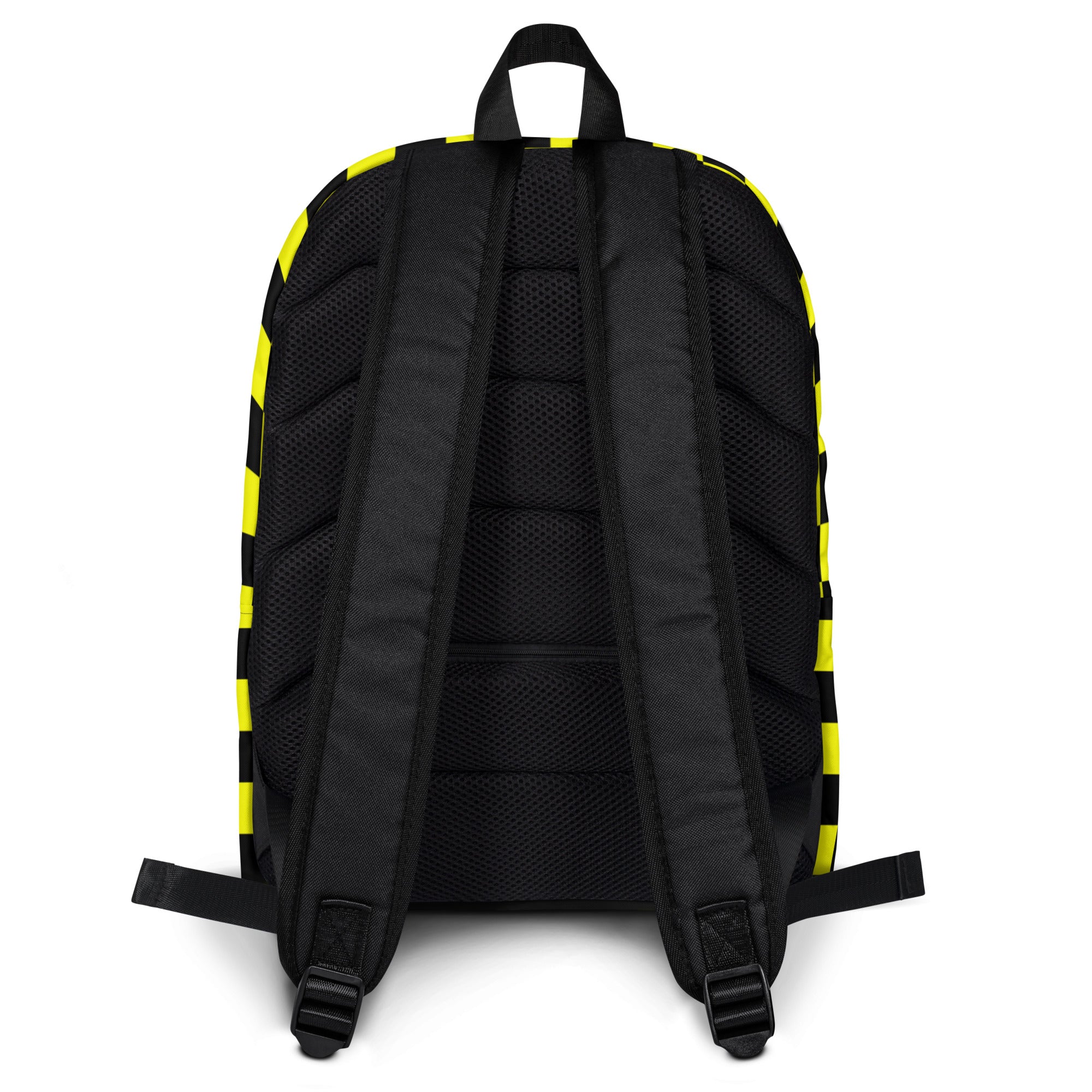 Preppy Yellow and Black Aesthetic Checkered Print Backpack