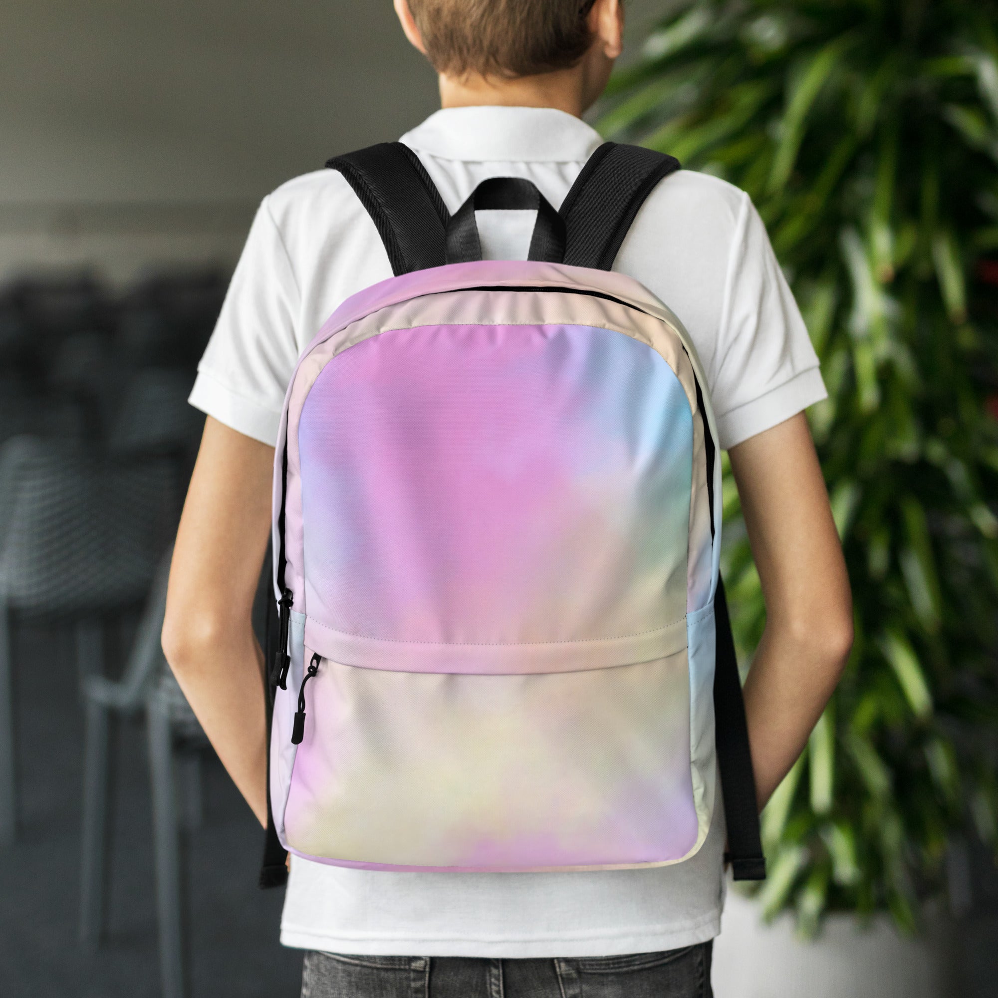 Preppy Cute Cotton Candy Print Aesthetic School Backpack