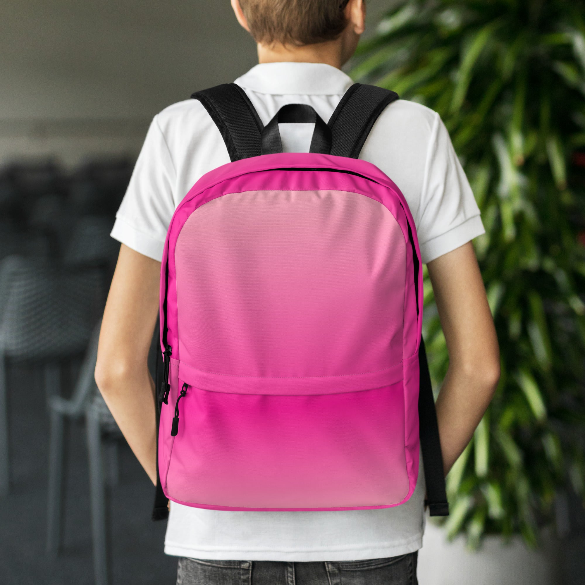 Preppy Pink Gradient Backpack for School & College