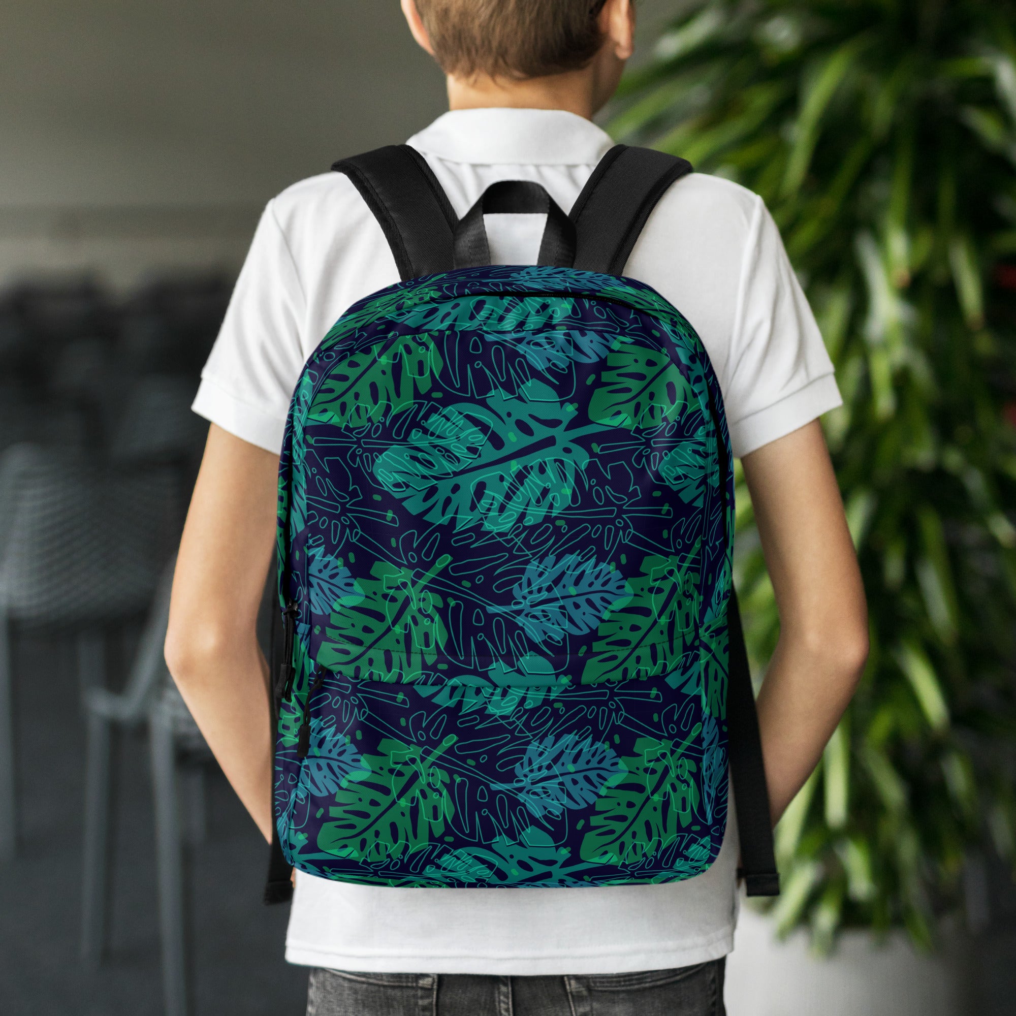 Tropical Green Summer Palm Leaf Backpack