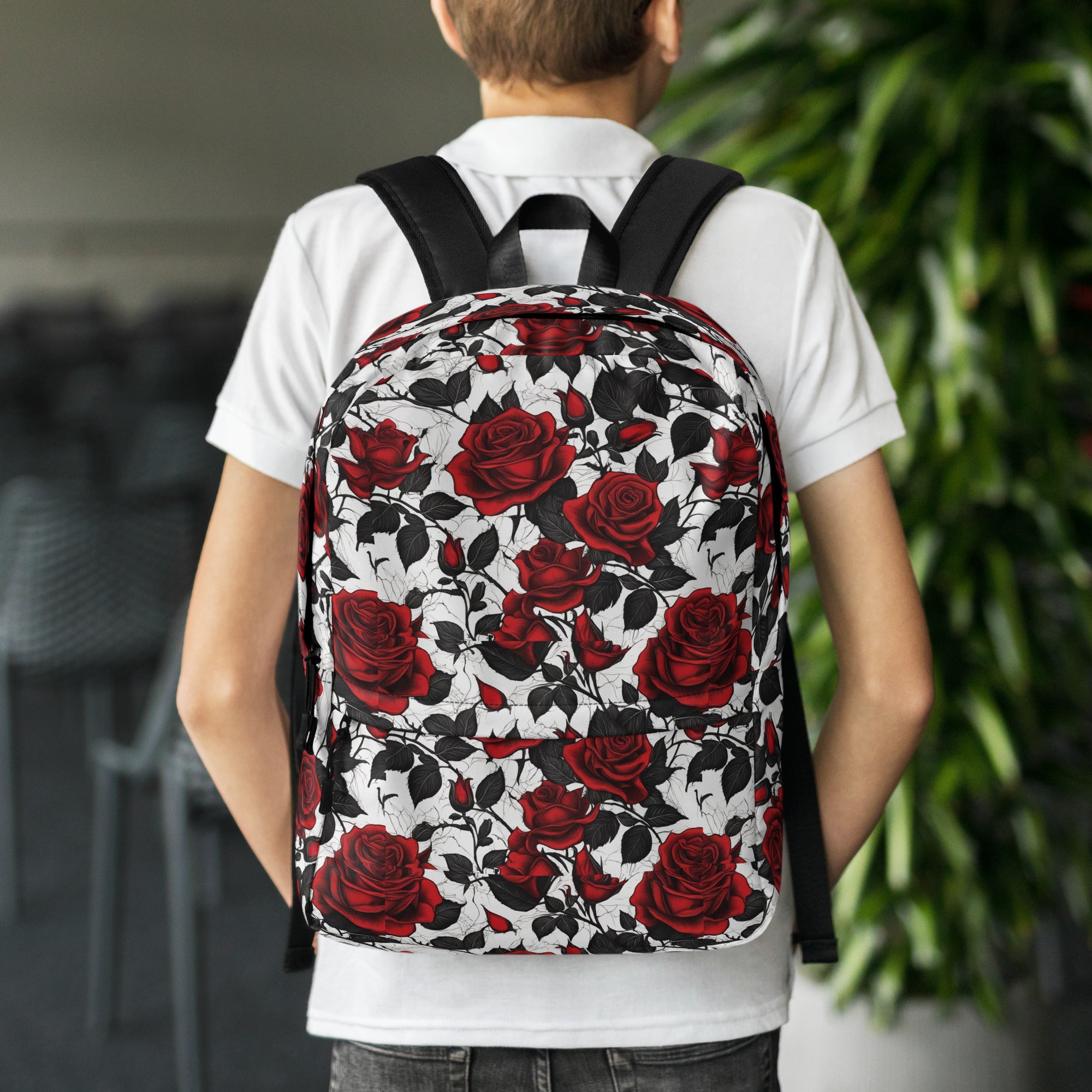 Vintage Style Fairytale Red Rose Backpack