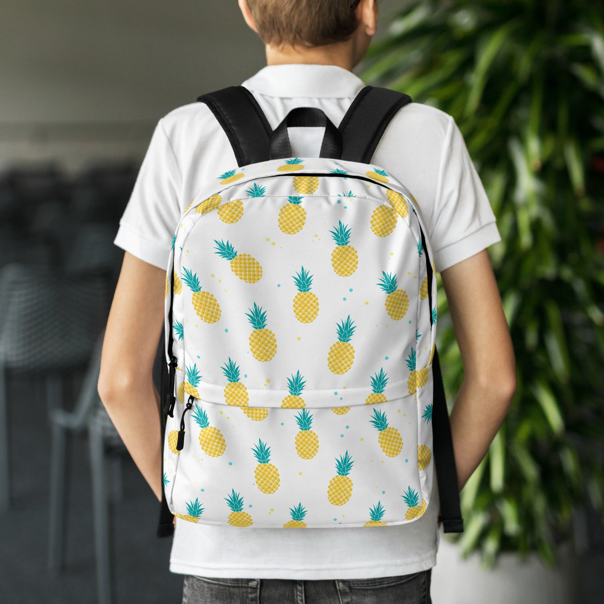 Tropical Fruit Pineapple Print Summer Backpack for School