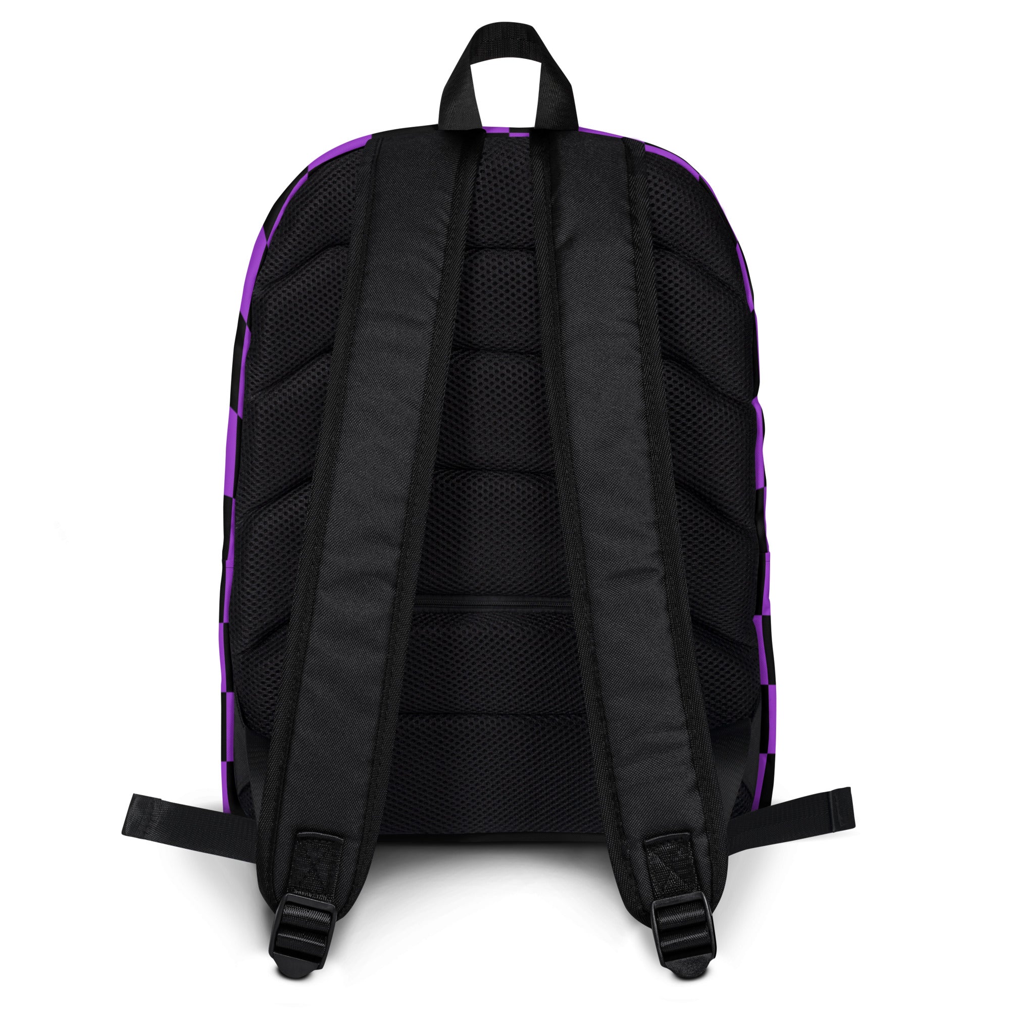 Preppy Purple Checkered Backpack for School & Travel