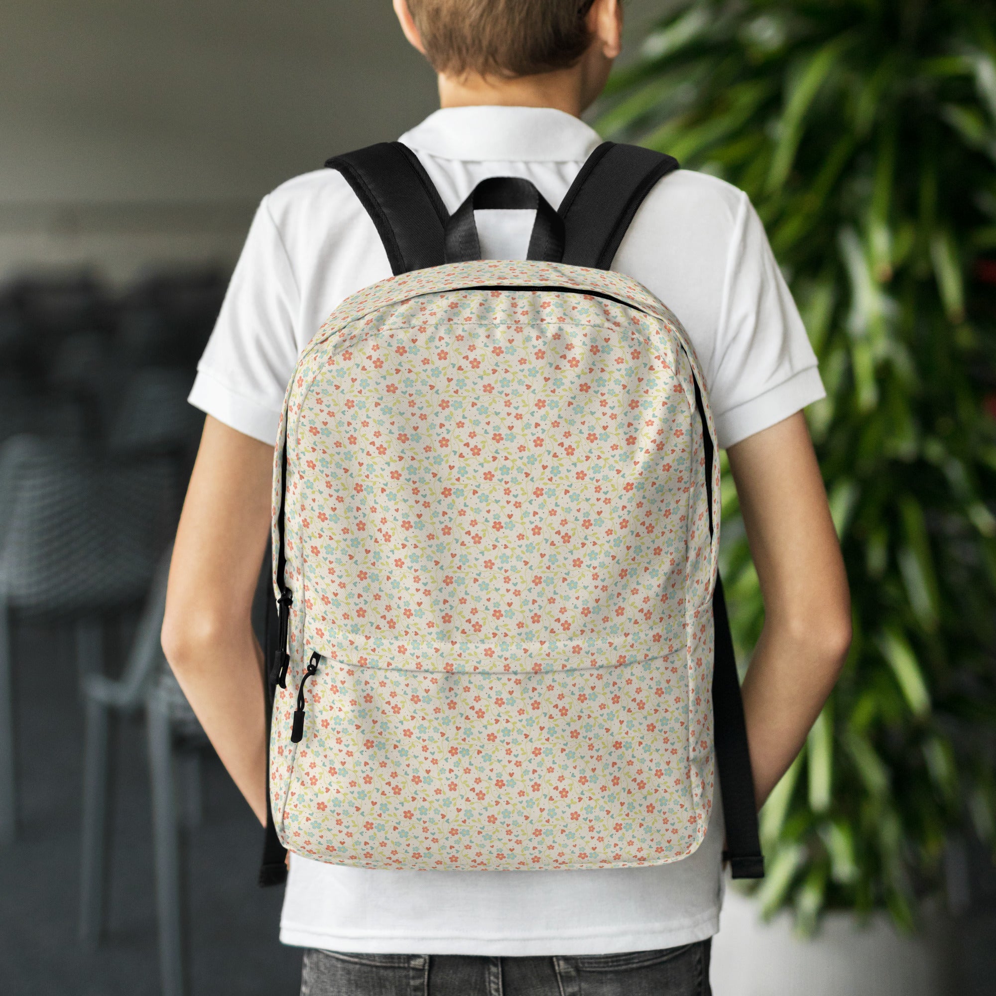 Cute Pinkie Promise Flower Print Backpack for Summer