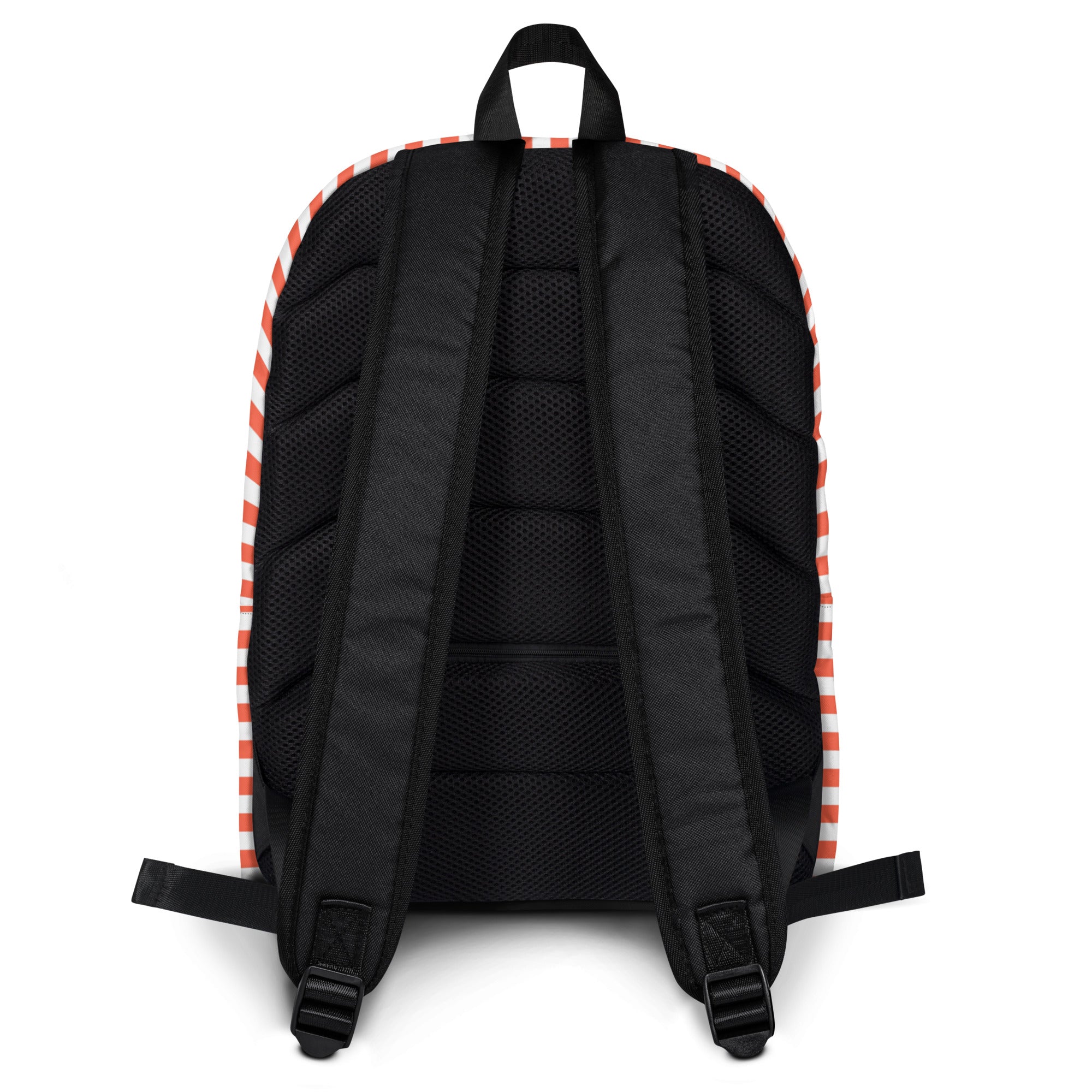 White and Orange Stripes Carry On Travel Backpack