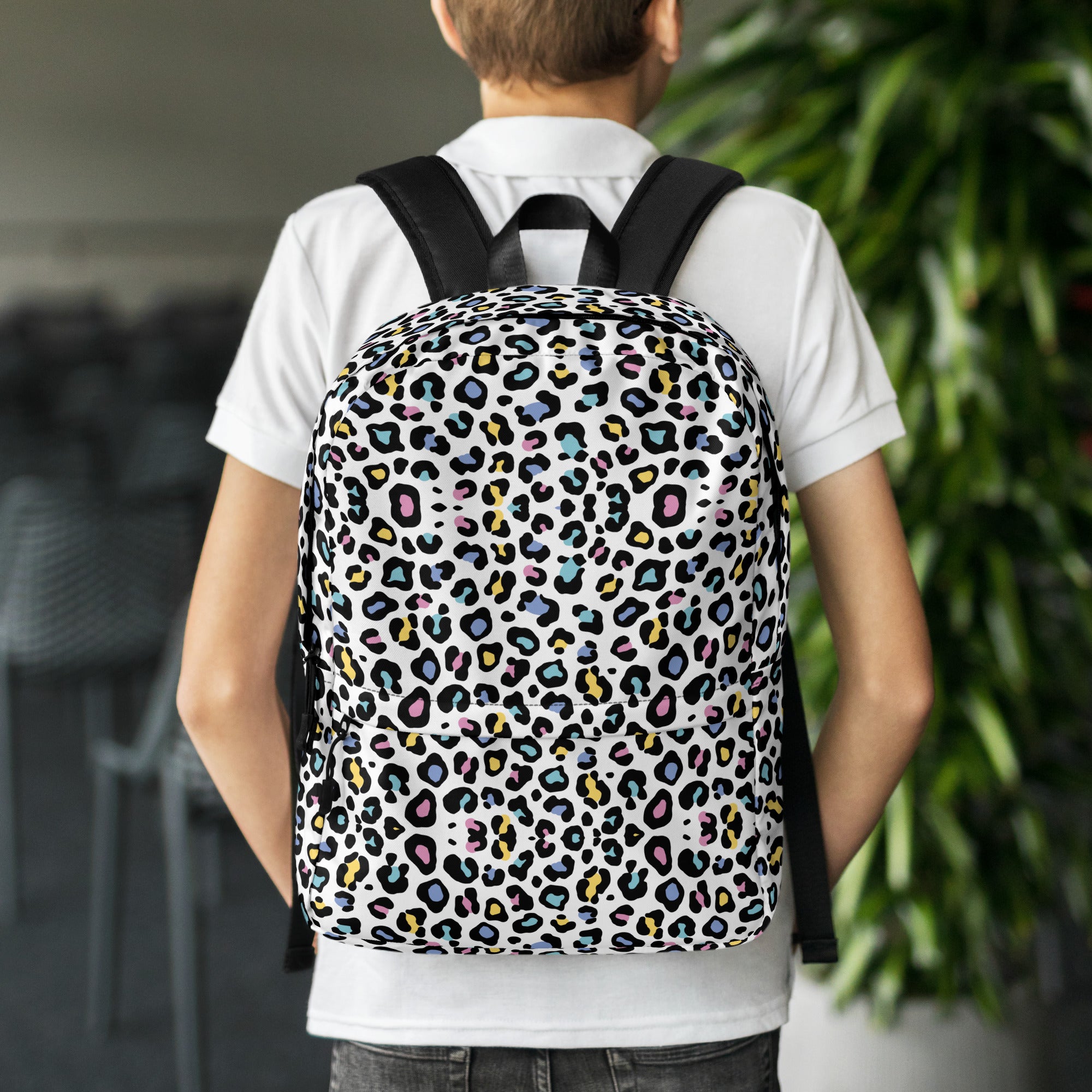 Colorful Leopard Print Women Laptop Backpack