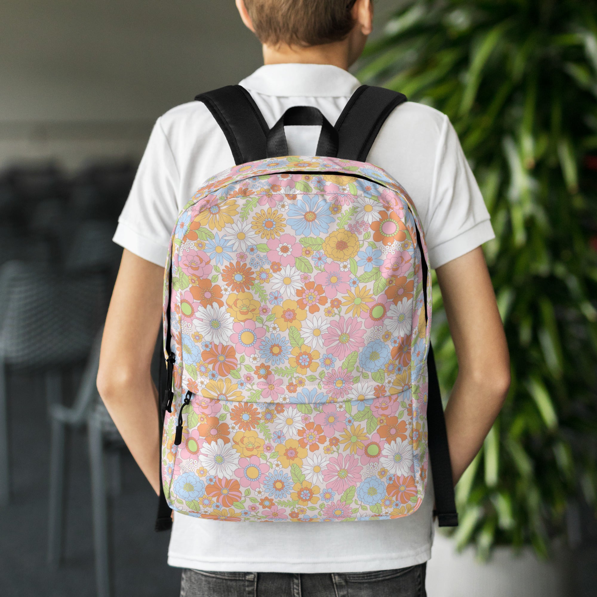 Lightweight Multicolor Summer Floral Backpack