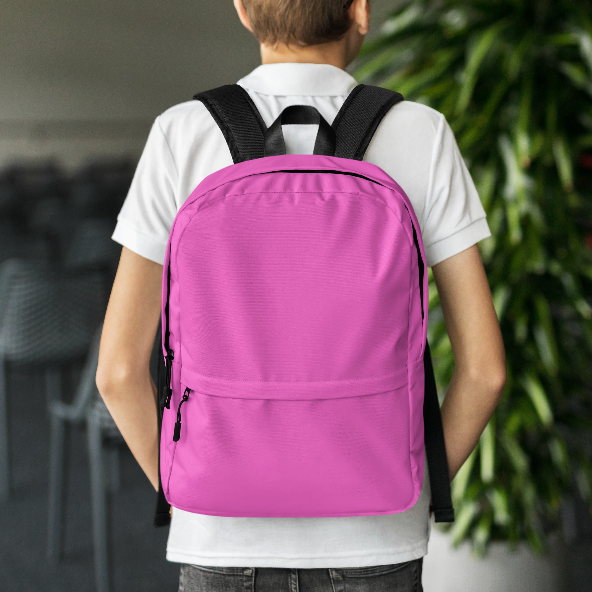 Plain Rose Pink Back to School Backpack for Women
