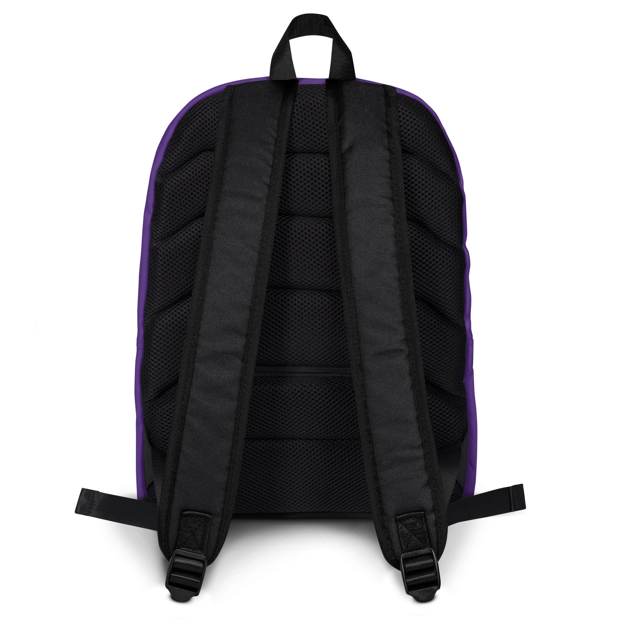 Preppy Plain Dark Plum Purple Color Medium Size Backpack