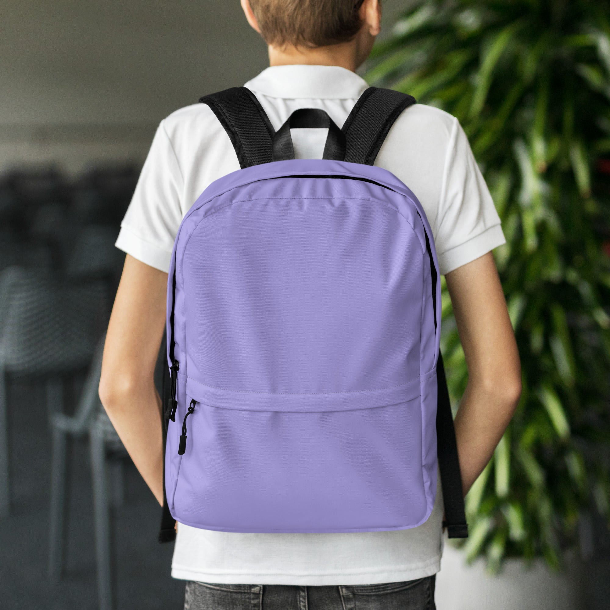 Preppy Plain Purple Lightweight Womens School Travel Backpack