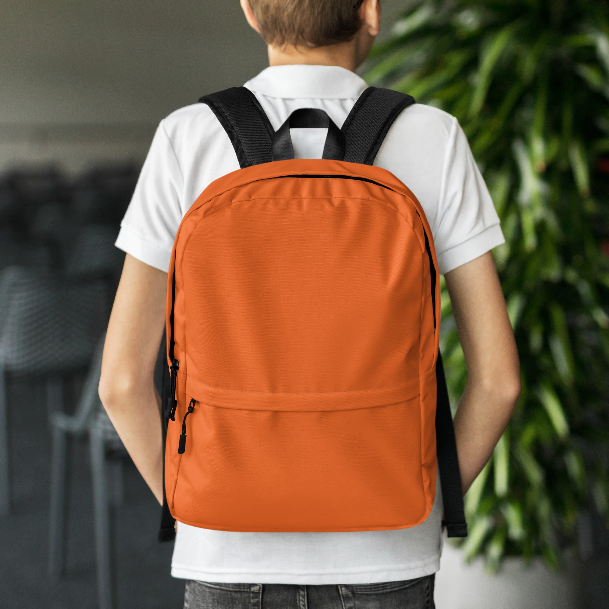 Cute Lightweight Solid Orange Color Backpack for School