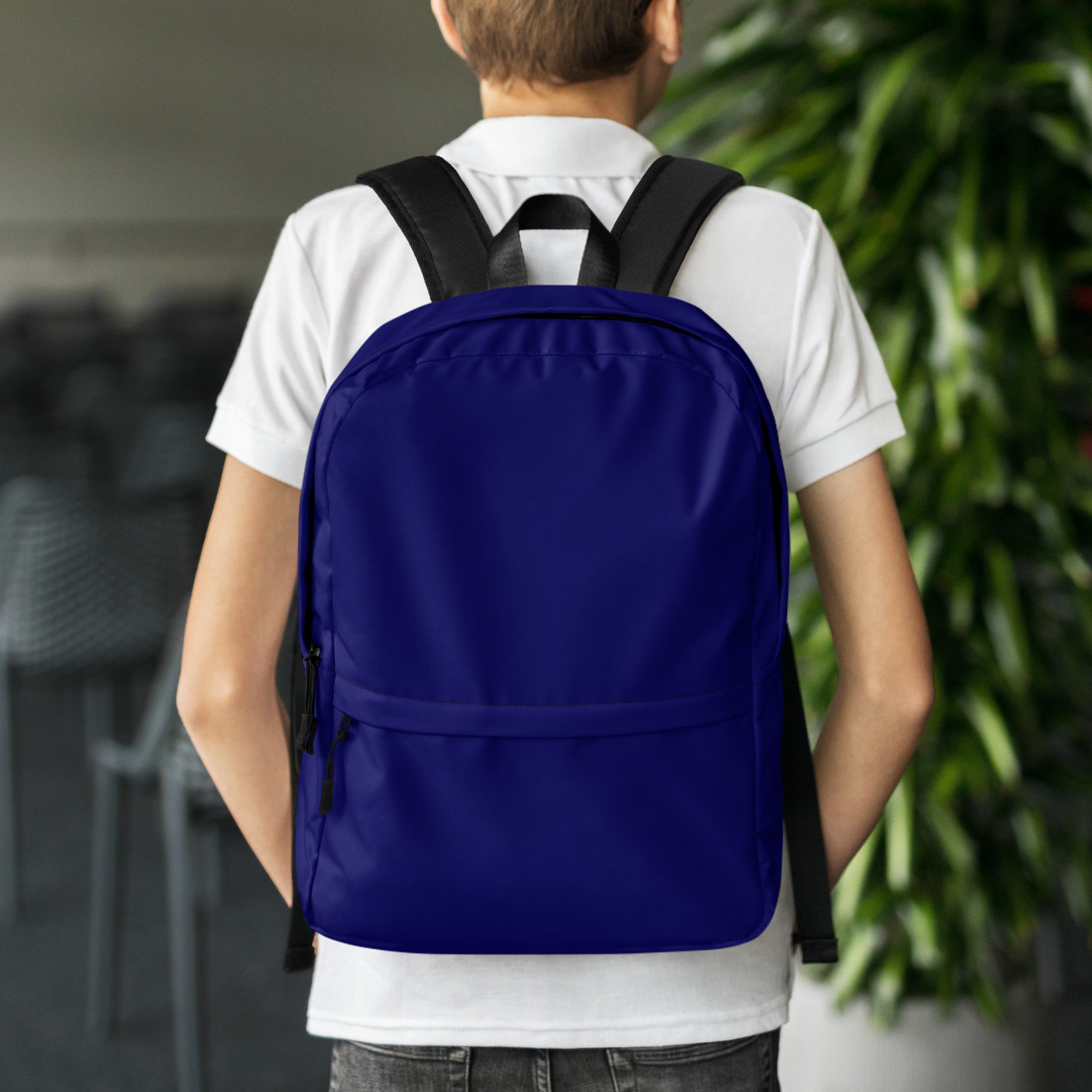 Cute Lightweight Solid Navy Blue Color Backpack for School