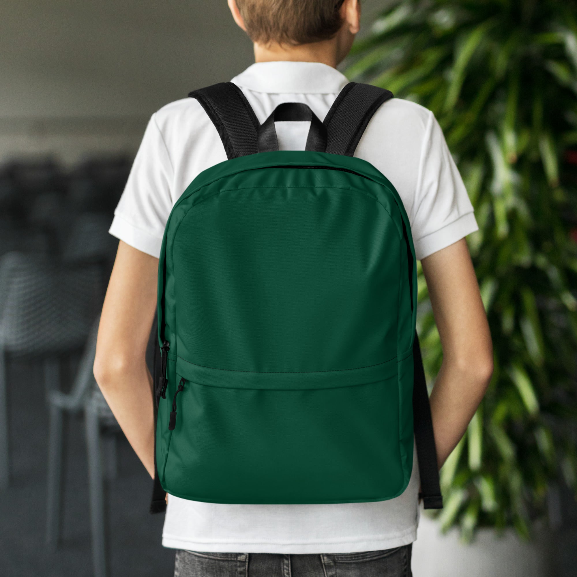 Casual Waterproof Dark Green Backpack for School