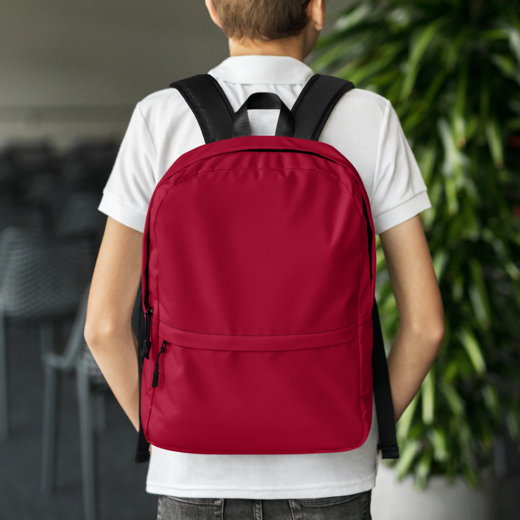 Fiery Red Medium Size Waterproof Backpack for School