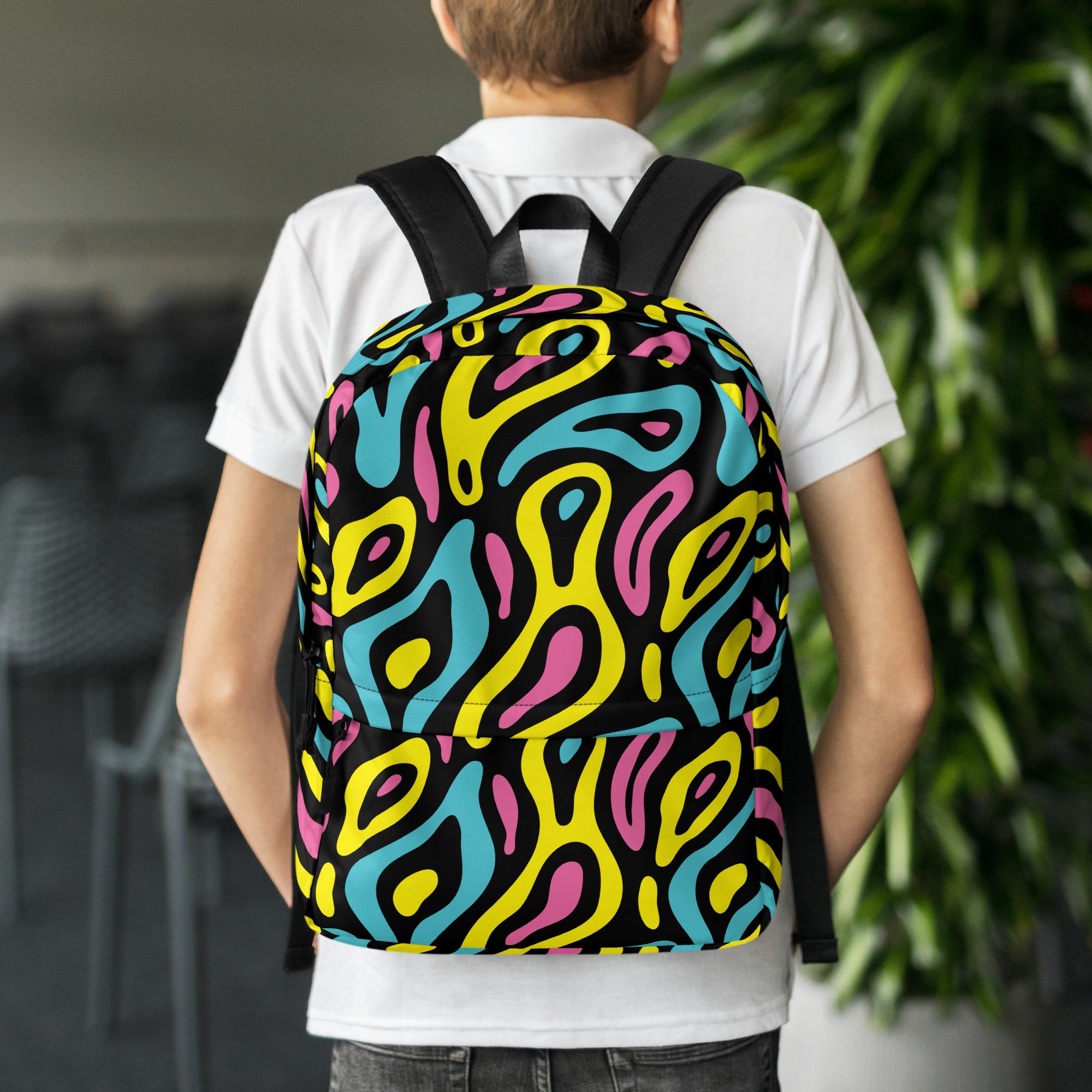 Colorful Neo Memphis Geometric Pattern Medium Size Backpack