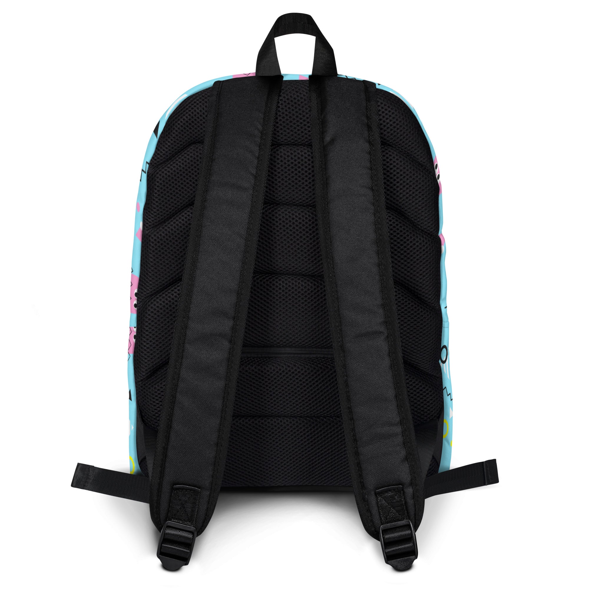 Preppy Vintage Blue Pacman & Ghosts Inspired Print Backpack