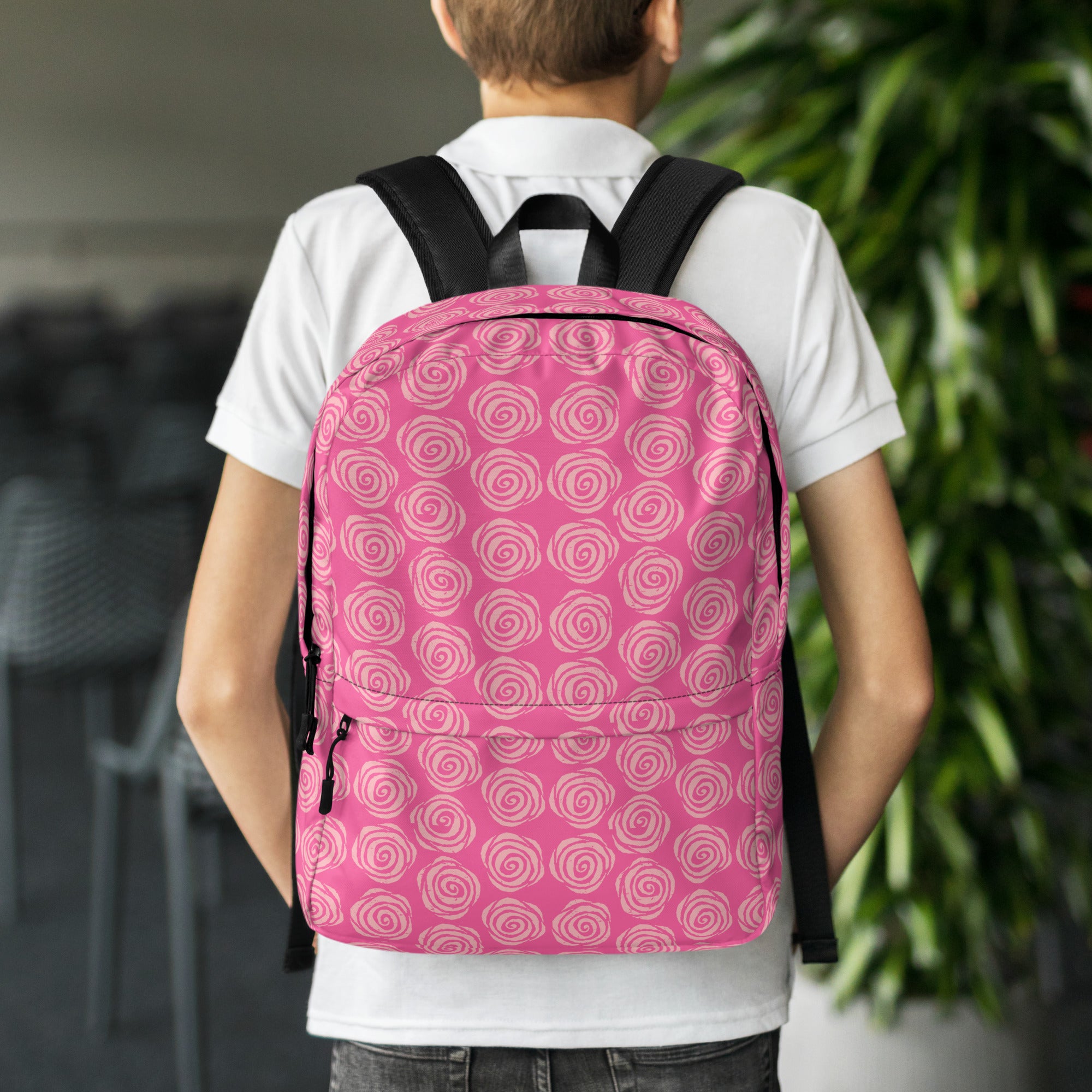 Preppy Pink Roses Valentine Inspired Cute Backpack Bag