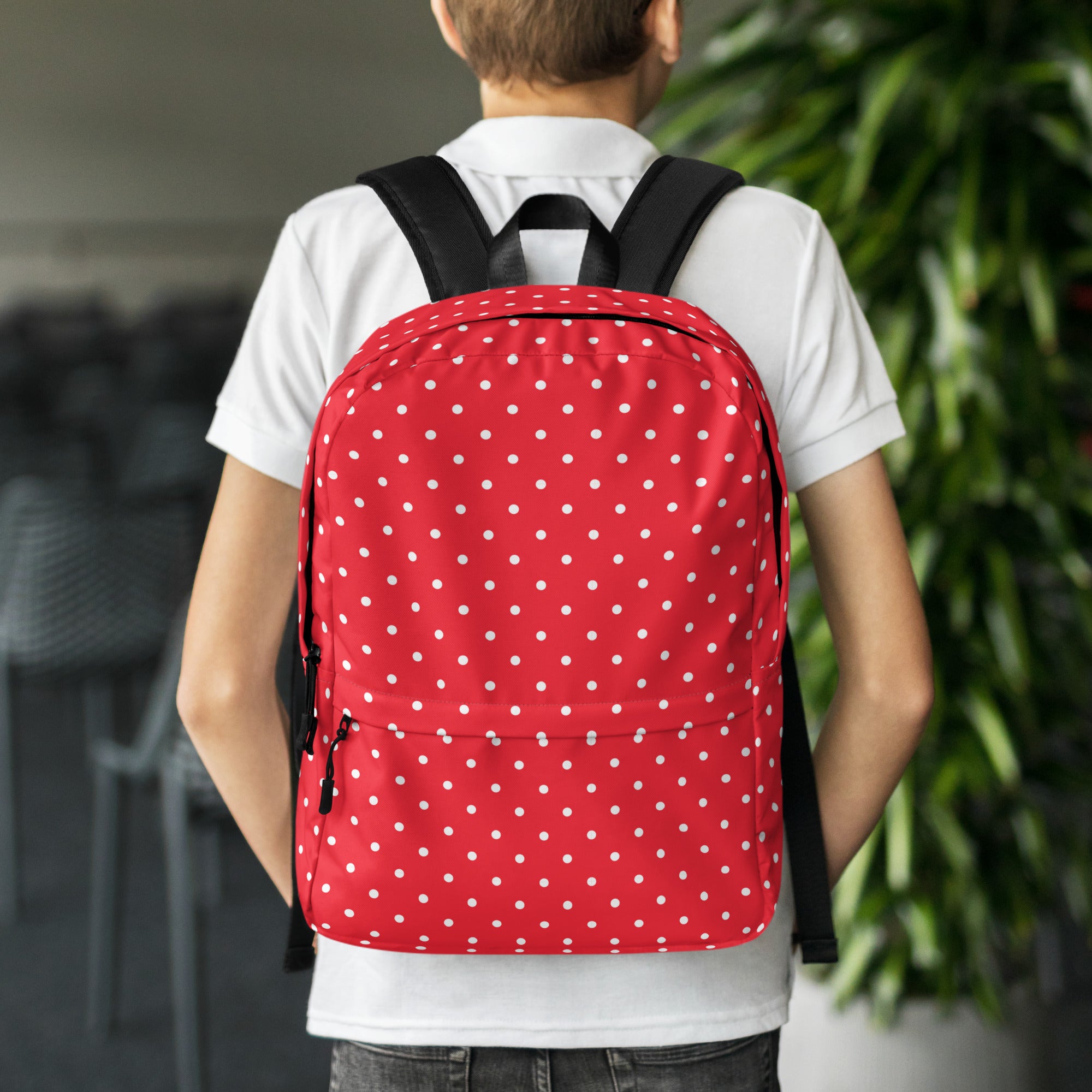 Classic Vintage Red and White Polka Dot Backpack Bag