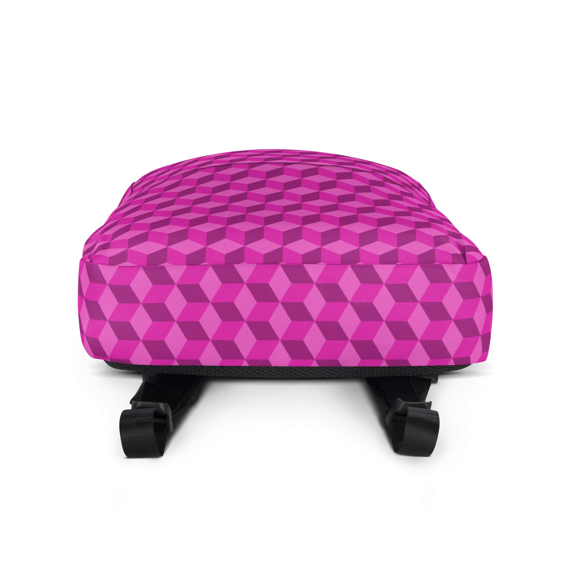 3d Geometric Cubes Optical illusion Preppy Pink Backpack