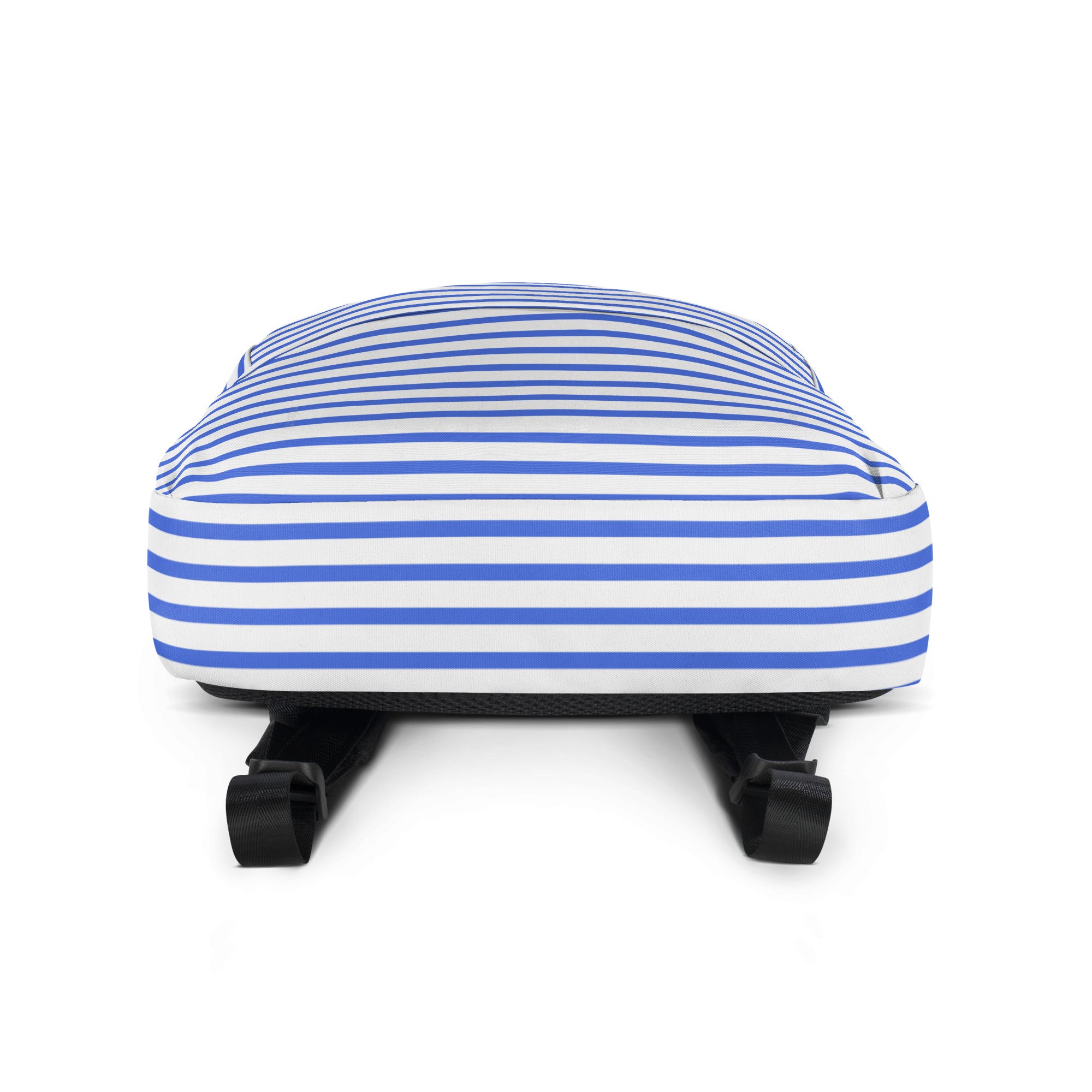 Nautical Striped Blue & White Horizontal Streaks Lines Backpack