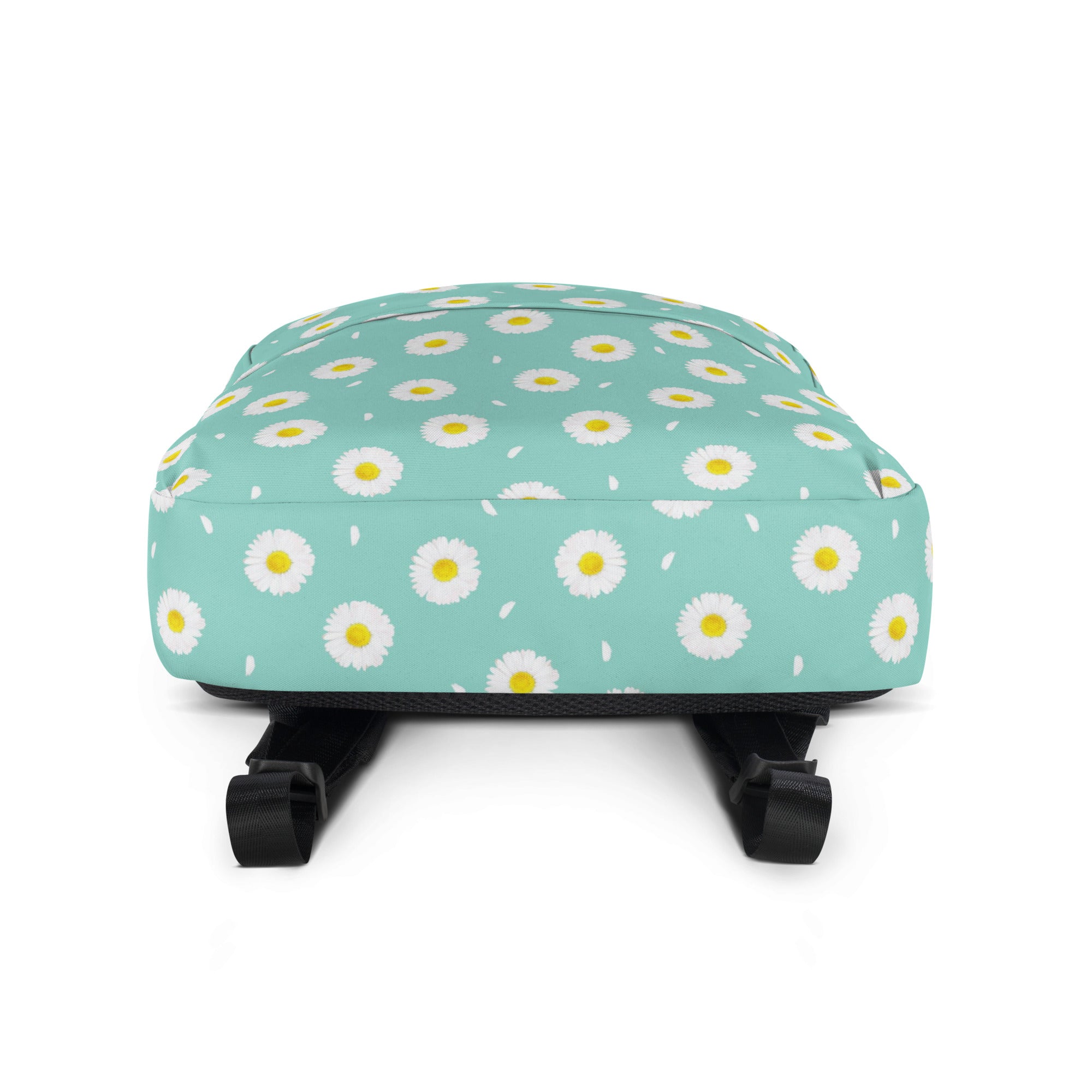 White Daisy Flower Pattern Pastel Blue Summer Backpack