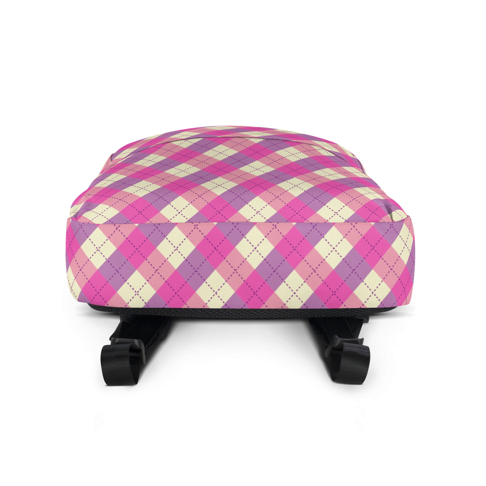 Preppy Pink & Purple Gingham Plaid Aesthetic Backpack