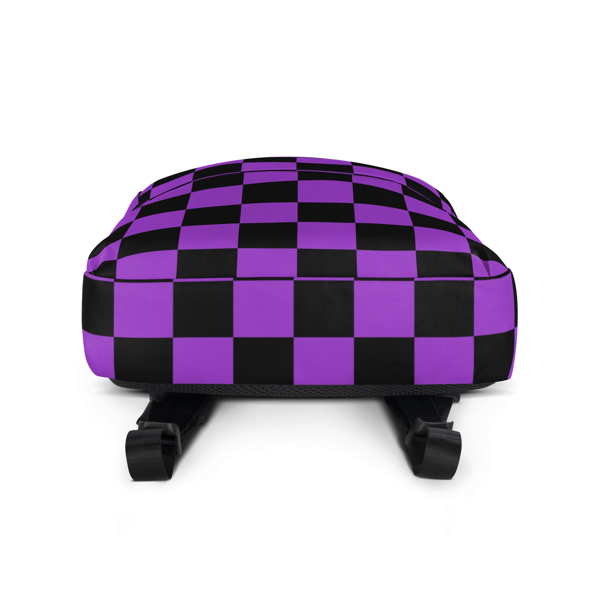 Preppy Purple Checkered Backpack for School & Travel
