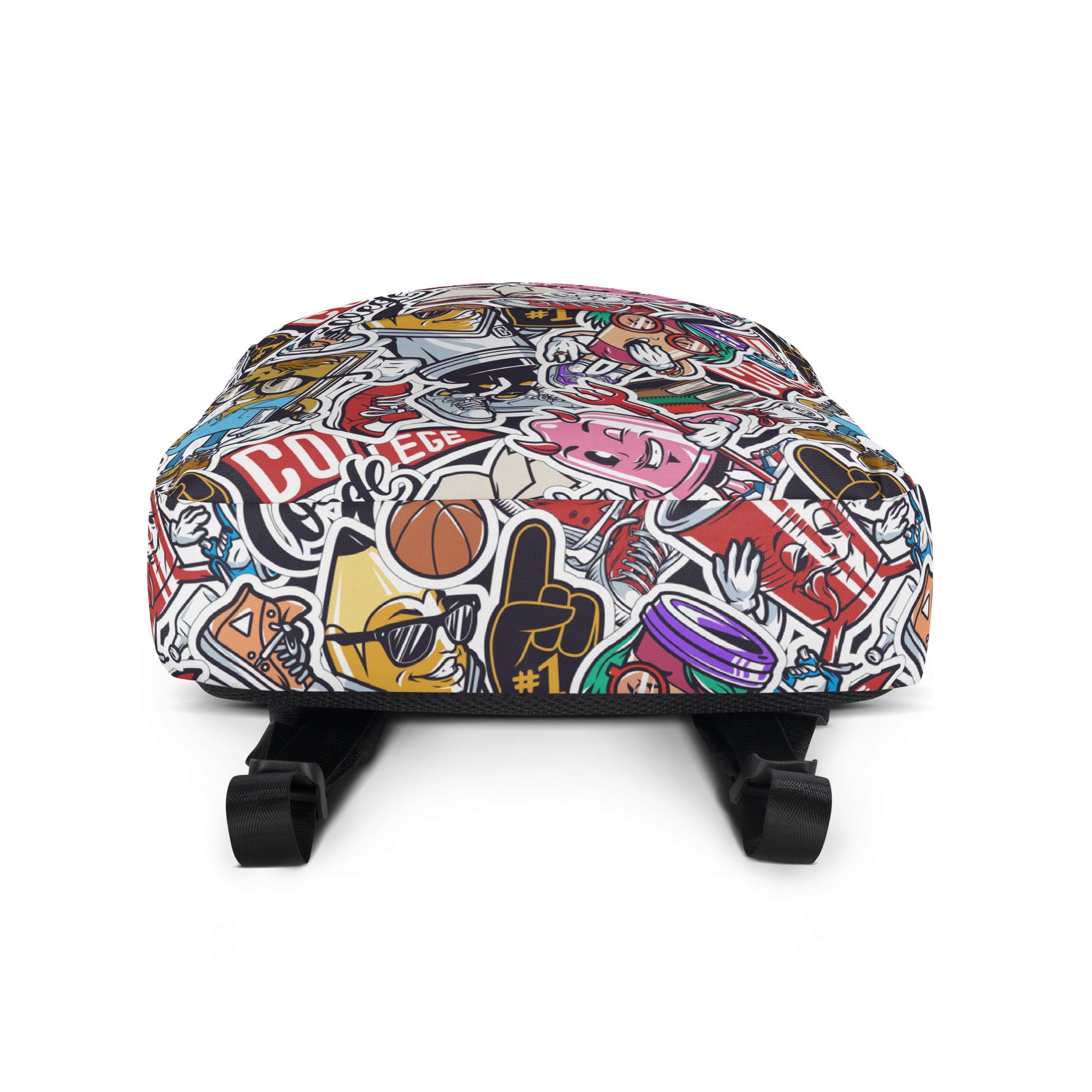 Funny Pop Graffiti Art Stickers Pattern Skater Backpack
