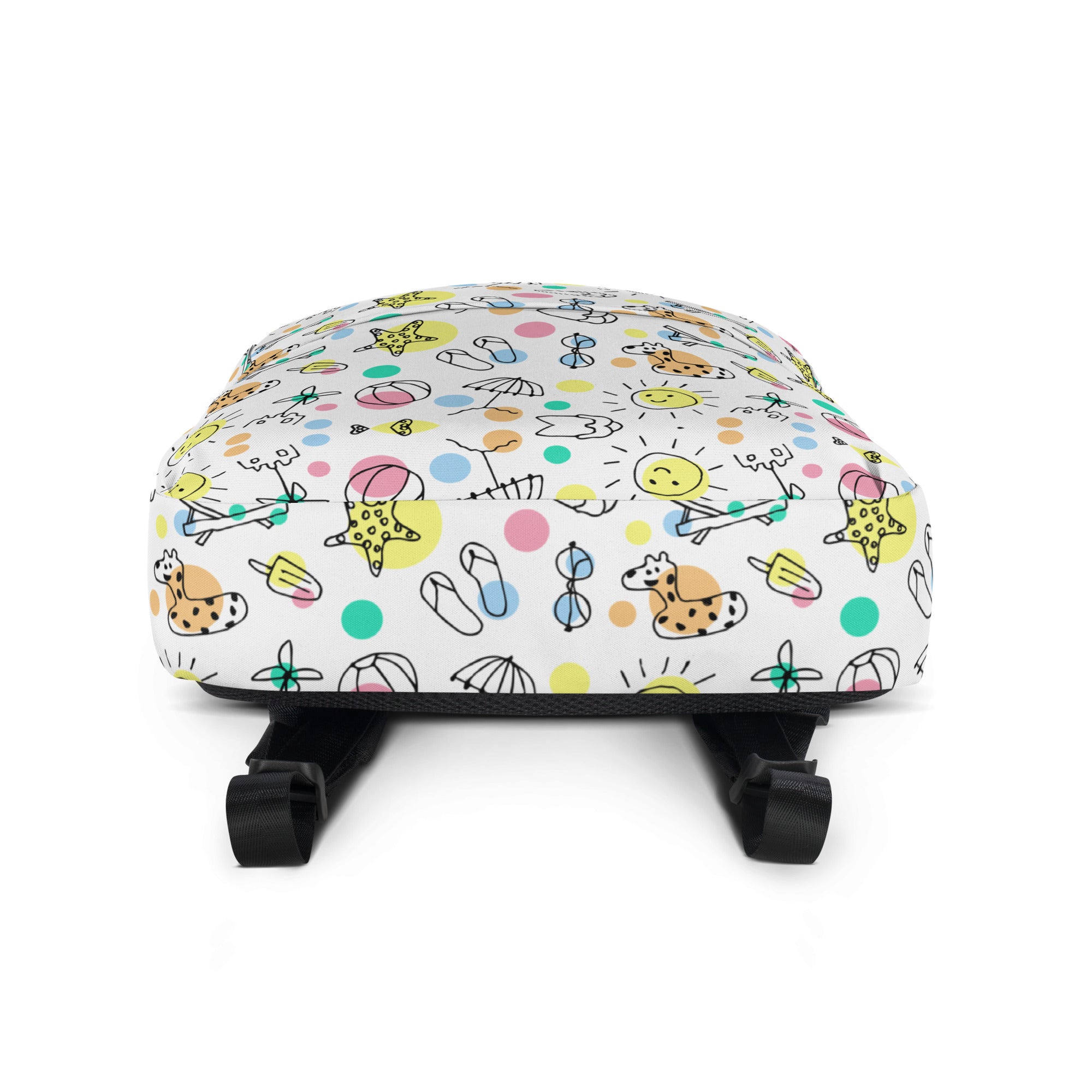 Cute Summer Handmade Doodle Print Beach Backpack Bag