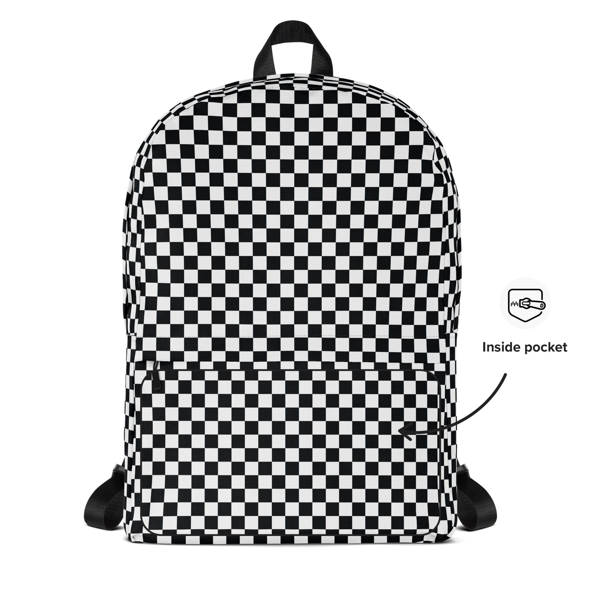 Preppy Black and White Checkered Backpack