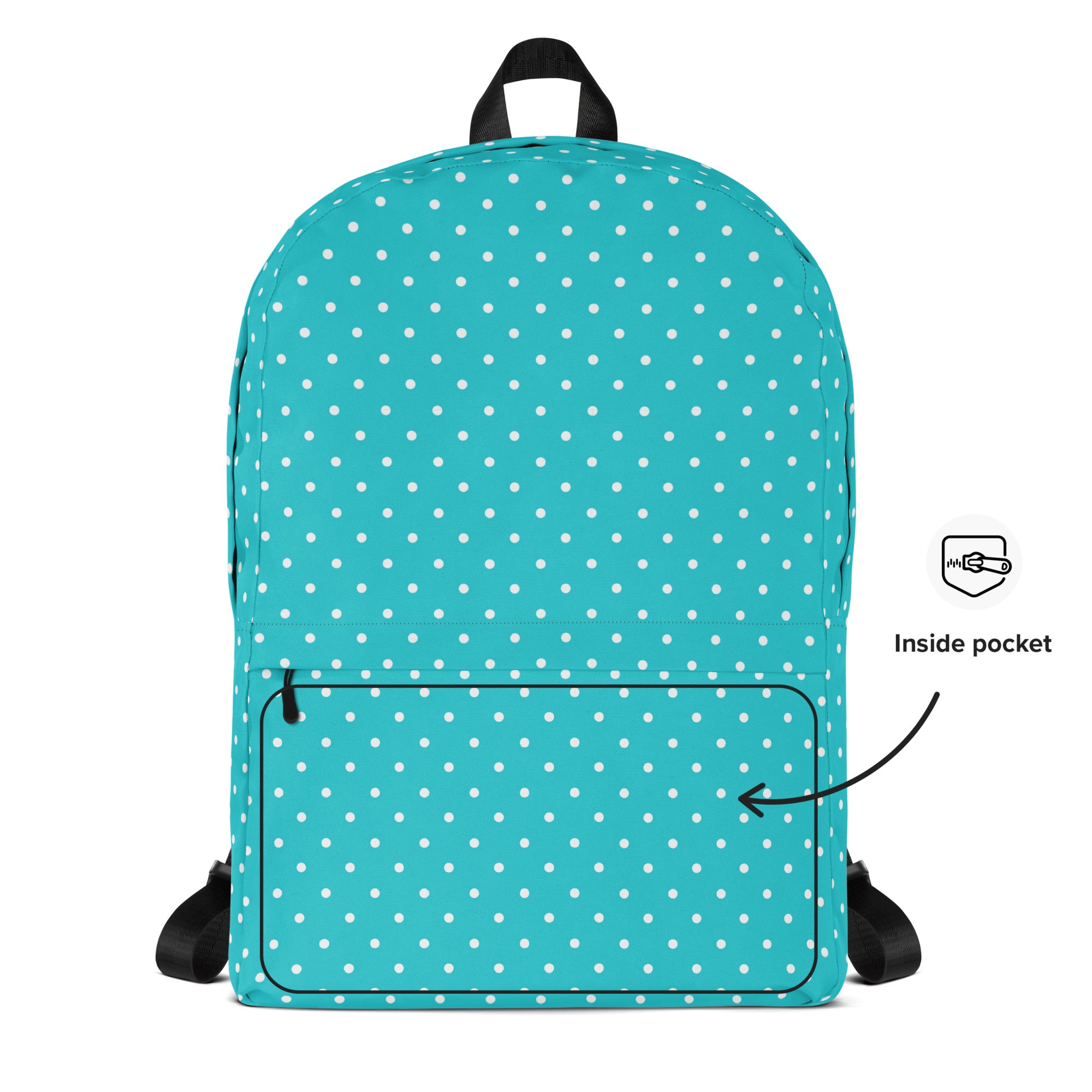 Pastel Turquoise Mini Polka Dots Aesthetic Backpack