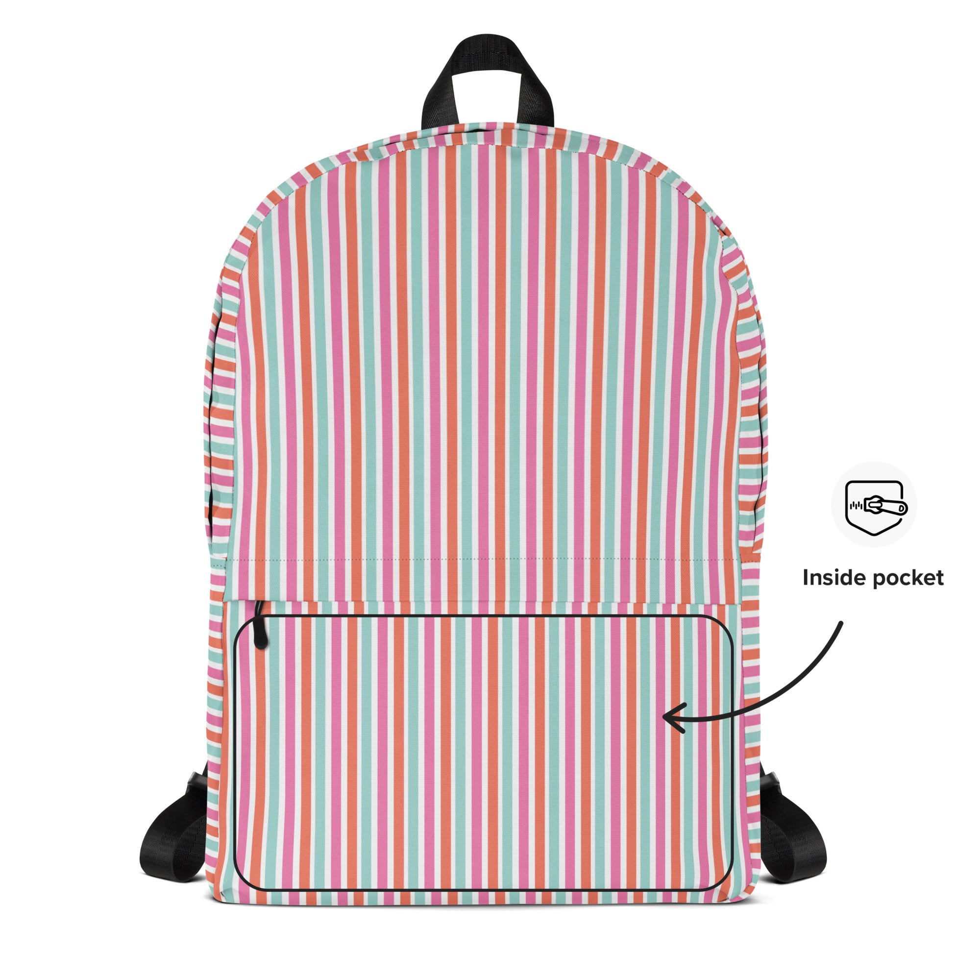 Preppy Fashion Multicolor Striped Ladies Designer Backpack