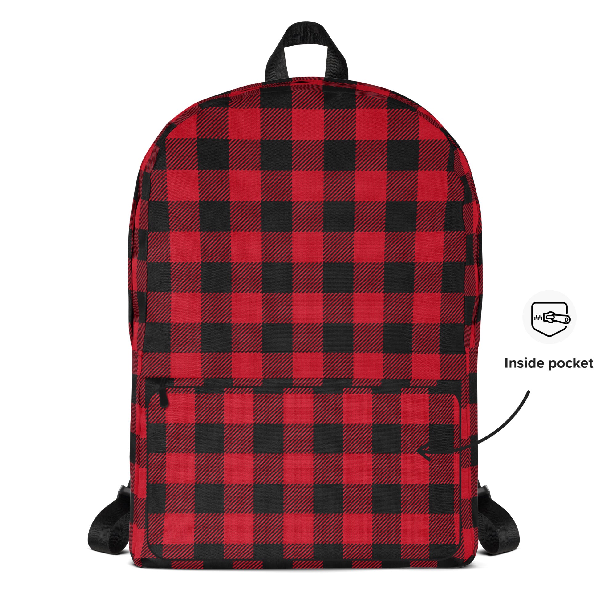 Classic Buffalo Plaid Red & Black Checkered Backpack