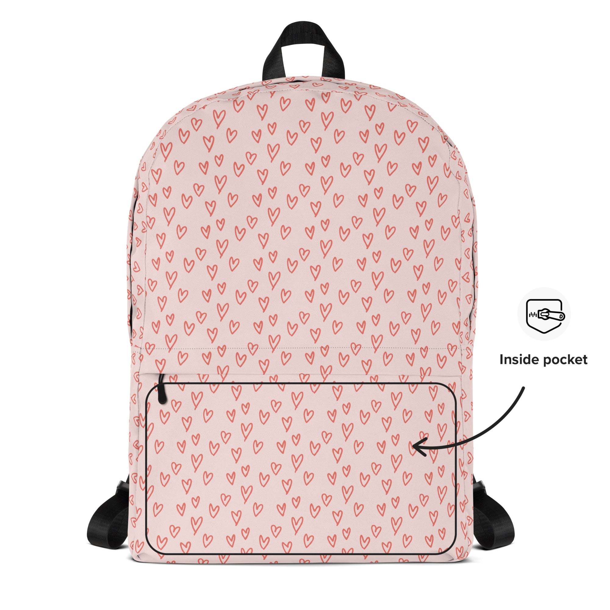 Preppy Cute Pink Little Hearts Valentines Backpack