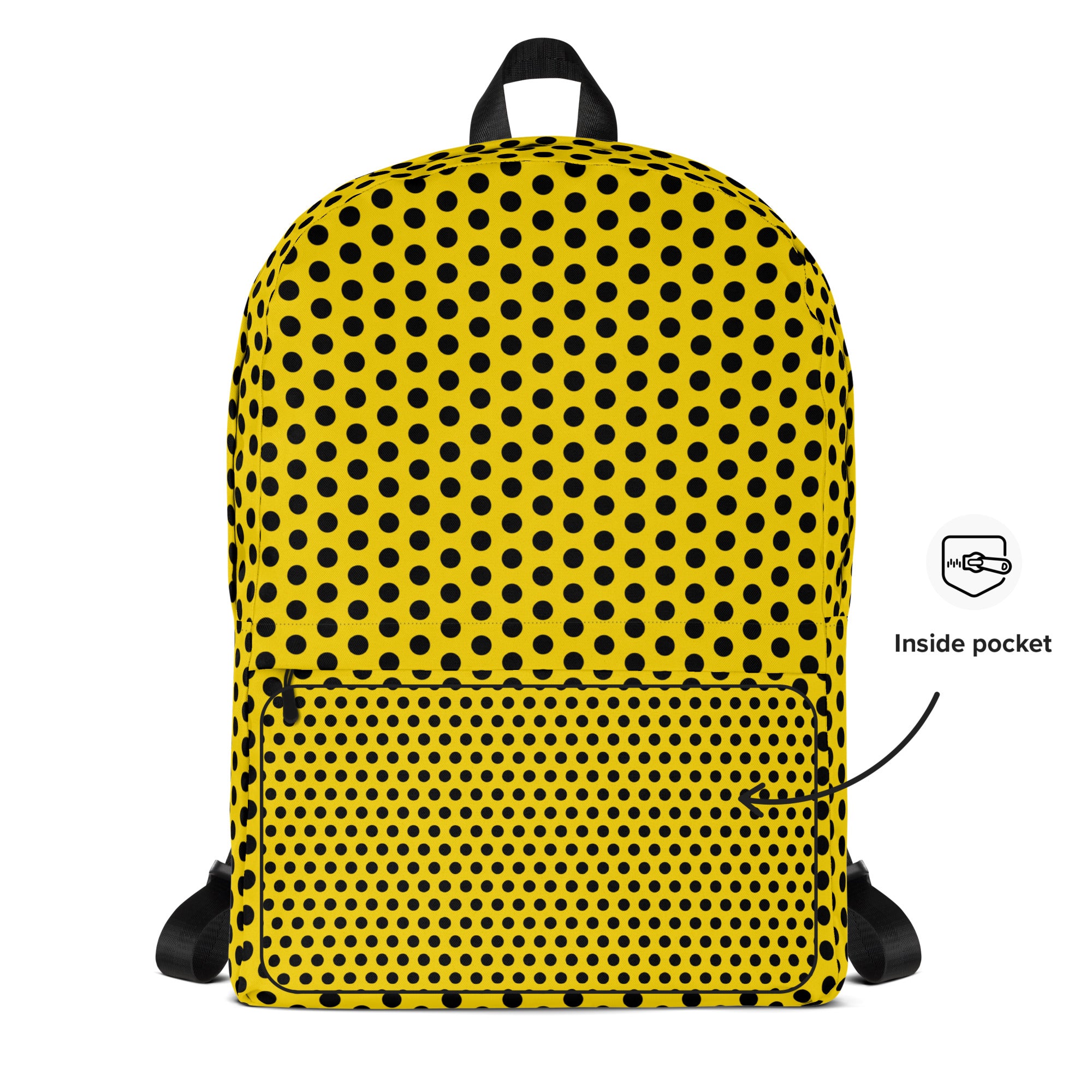 Vintage Black Polka Dot Yellow Summer Backpack