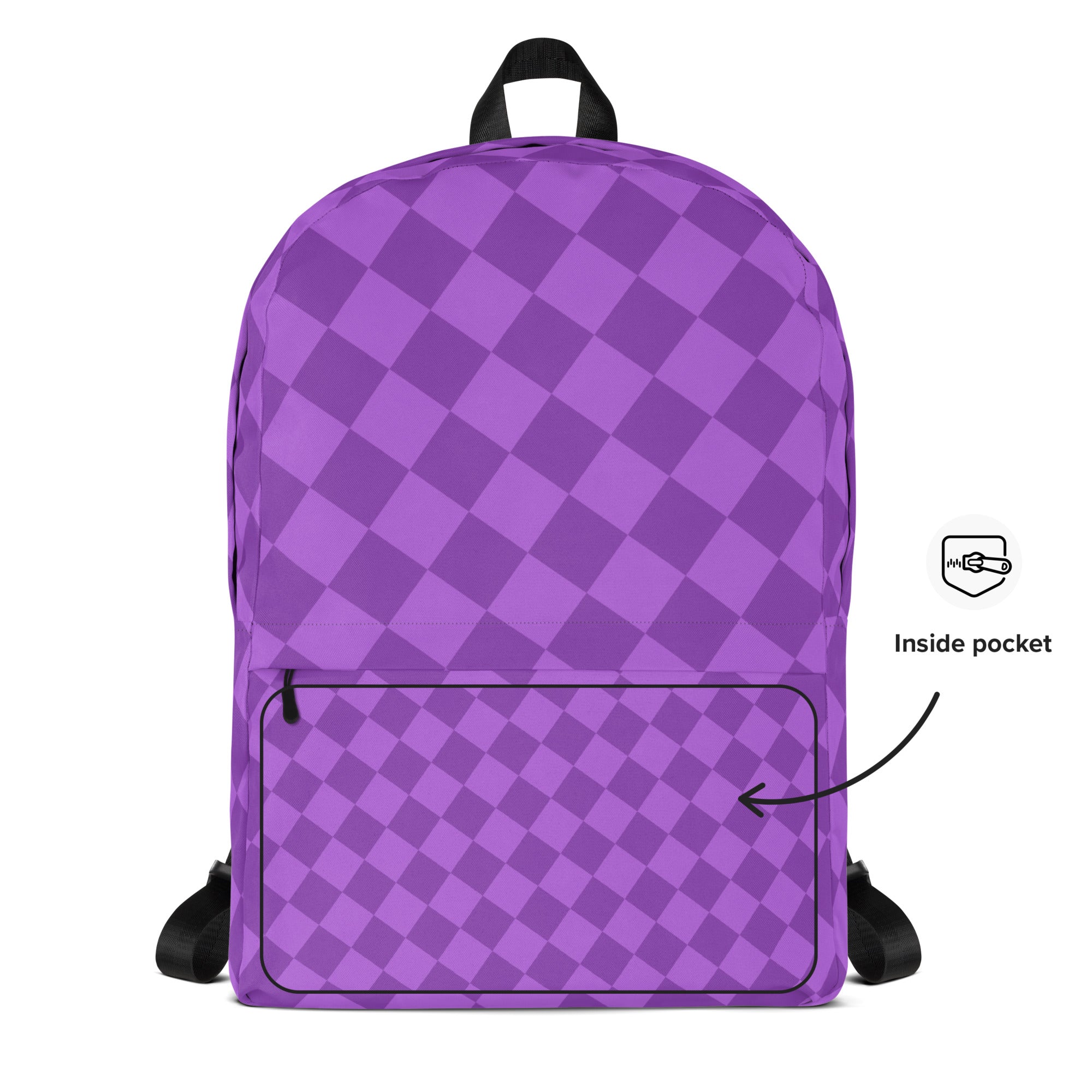 Preppy Lavender Checkered Back to School Purple Backpack