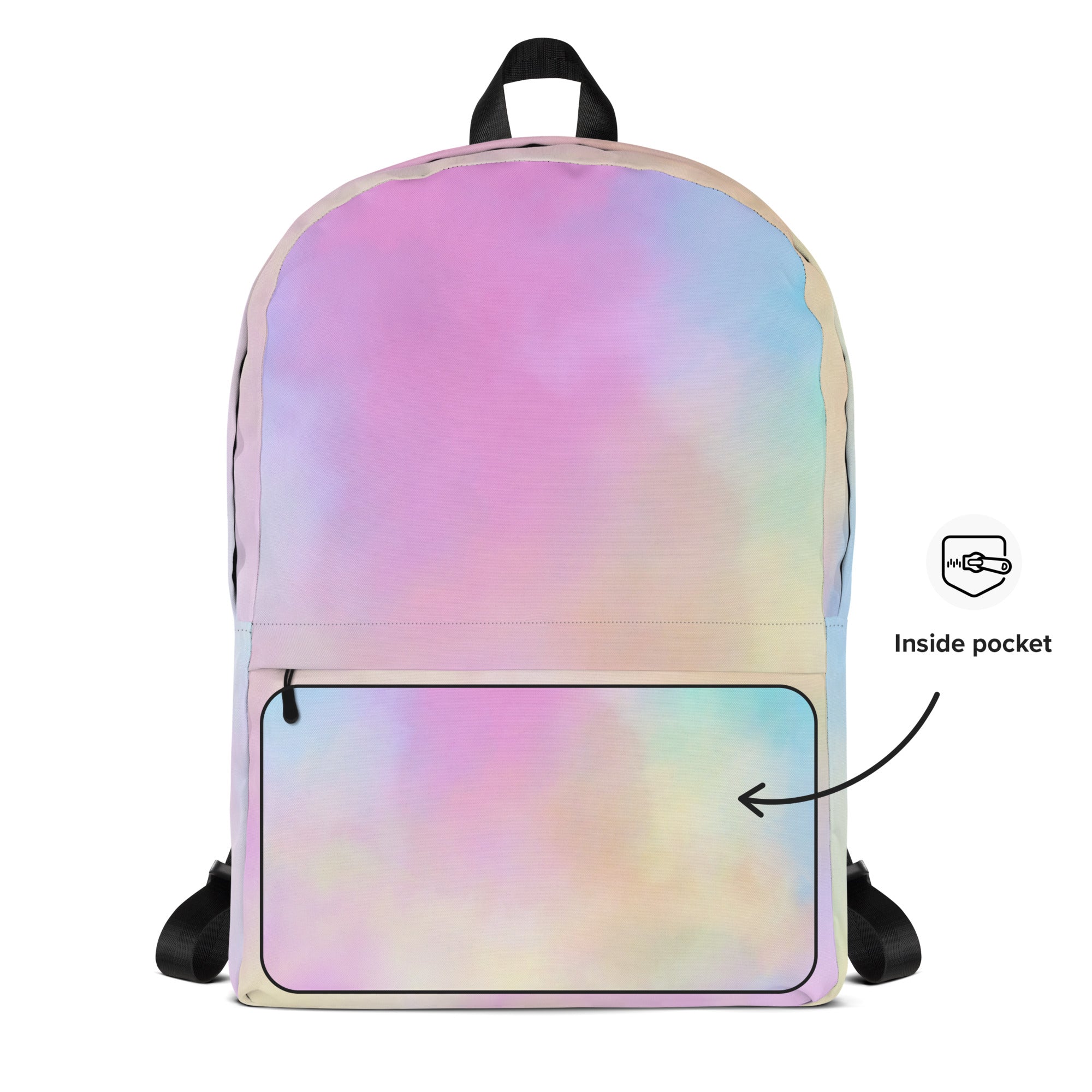Preppy Cute Cotton Candy Print Aesthetic School Backpack